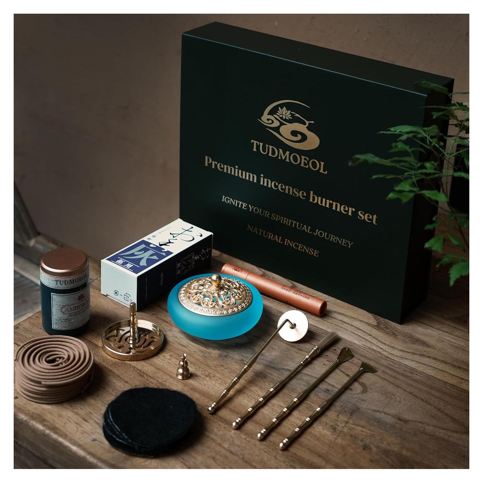 Kit de quemador de incienso en polvo TUDMOEOL - Azul