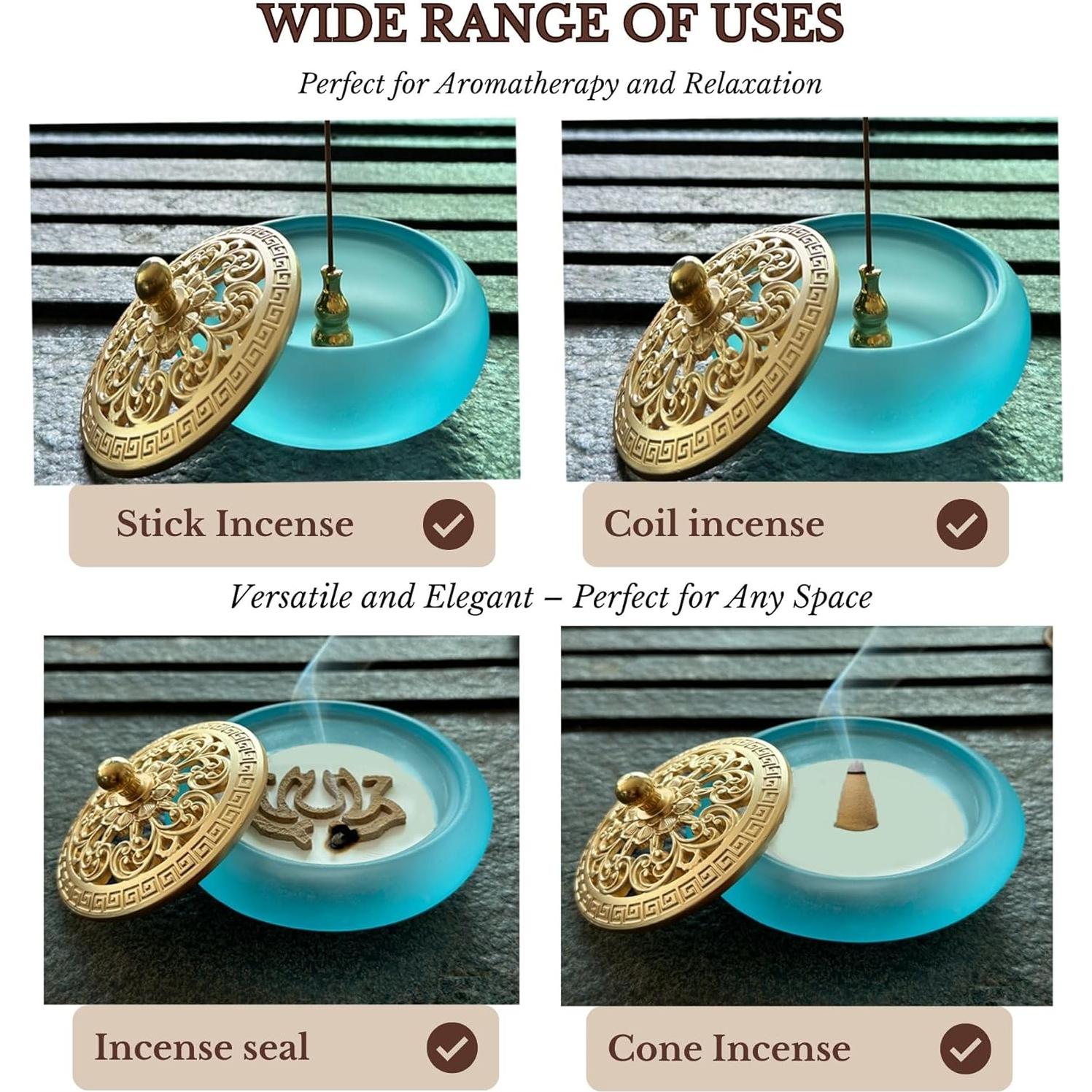 Kit de quemador de incienso en polvo TUDMOEOL - Azul