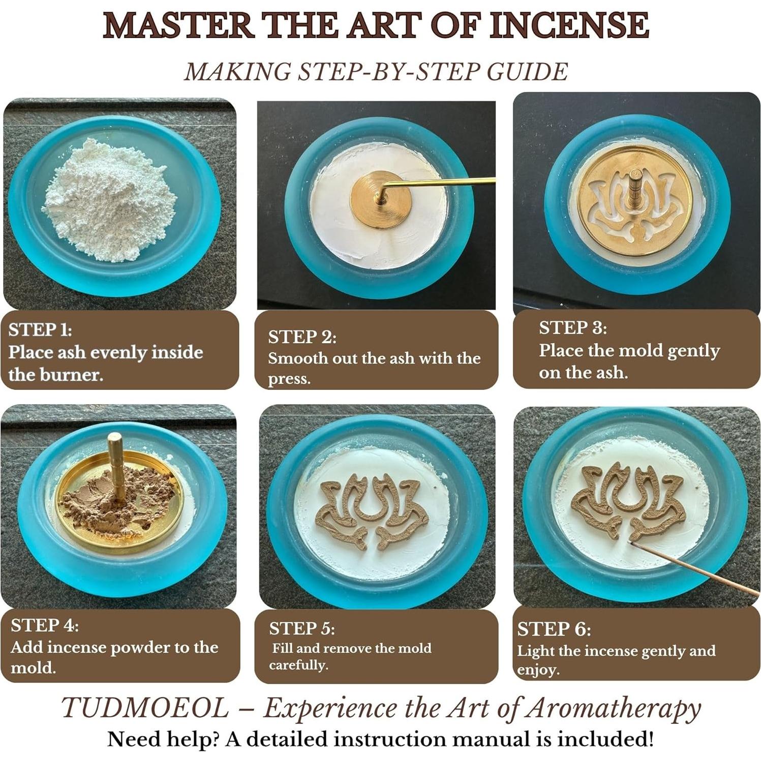 Kit de quemador de incienso en polvo TUDMOEOL - Azul