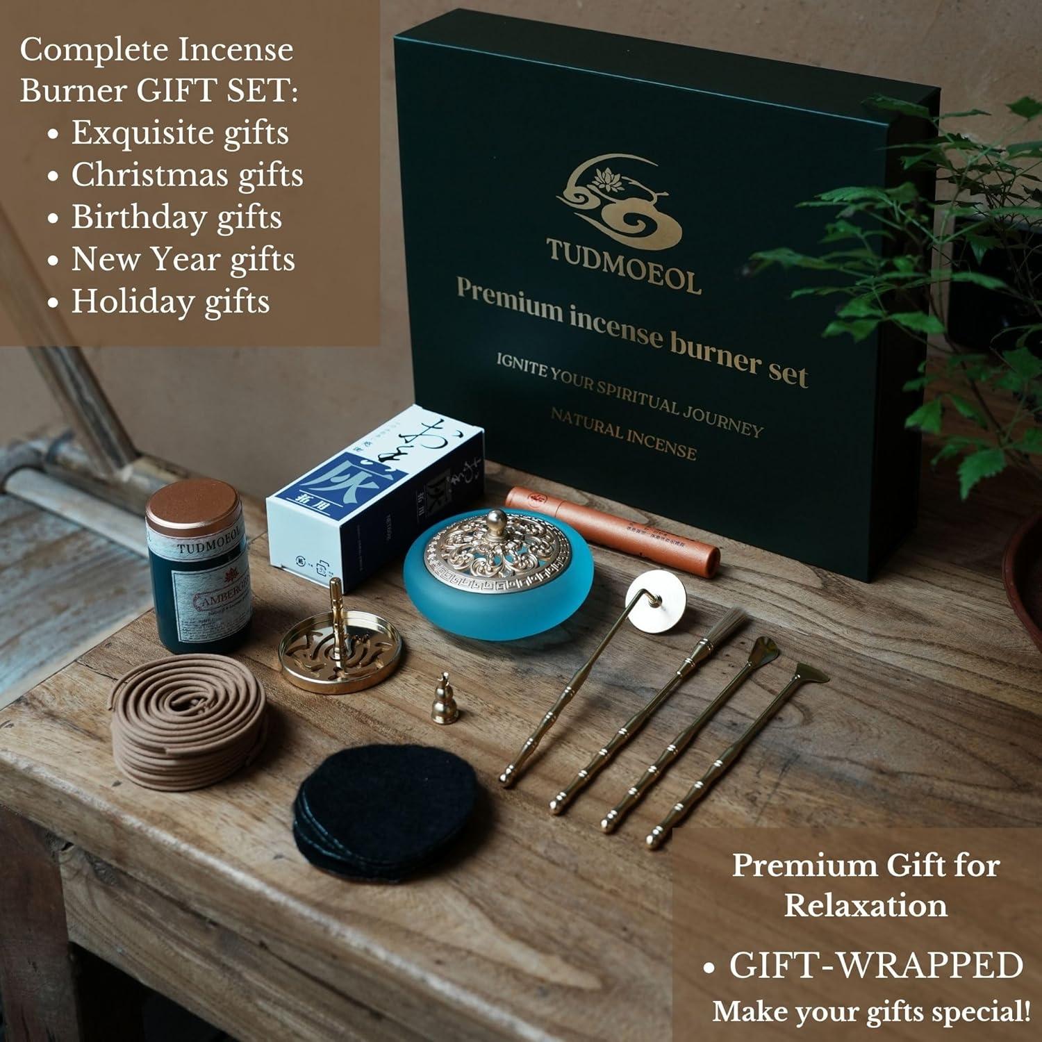 Kit de quemador de incienso en polvo TUDMOEOL - Azul