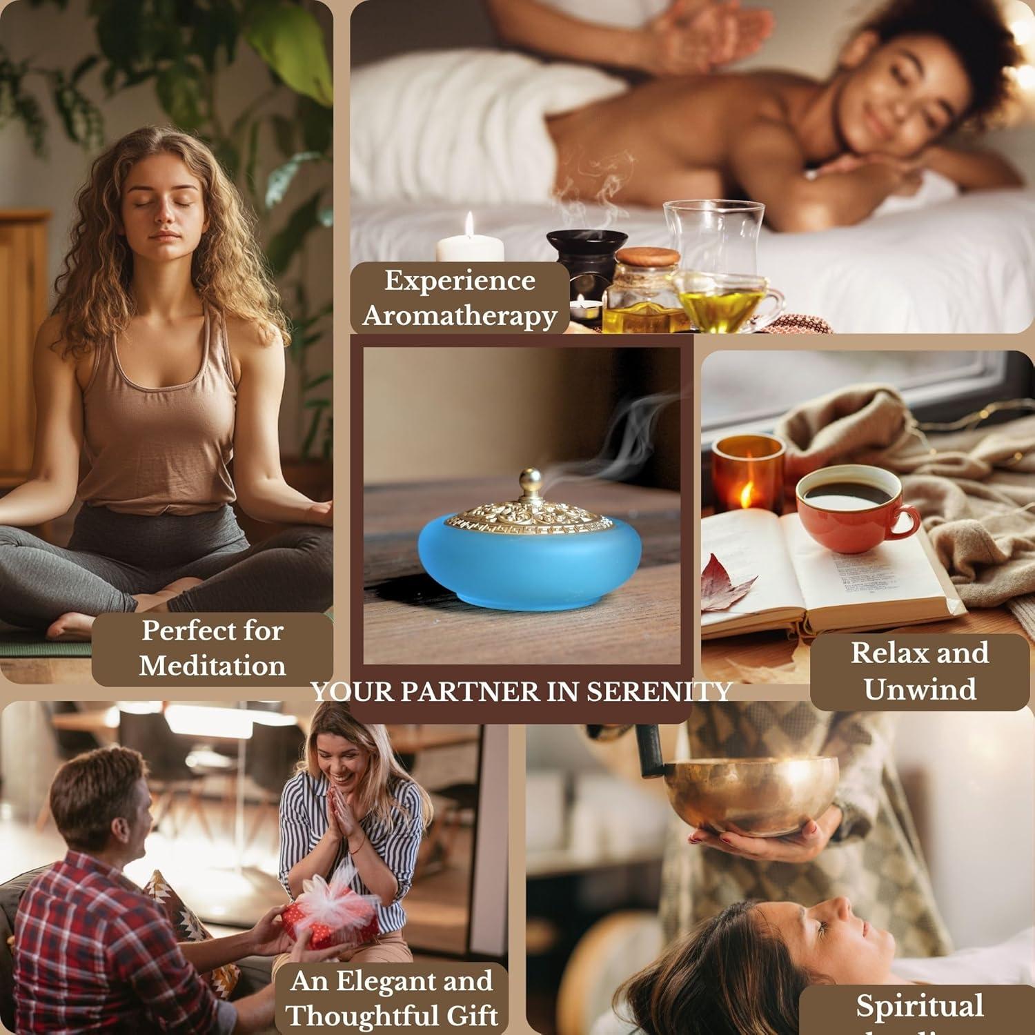 Kit de quemador de incienso en polvo TUDMOEOL - Azul