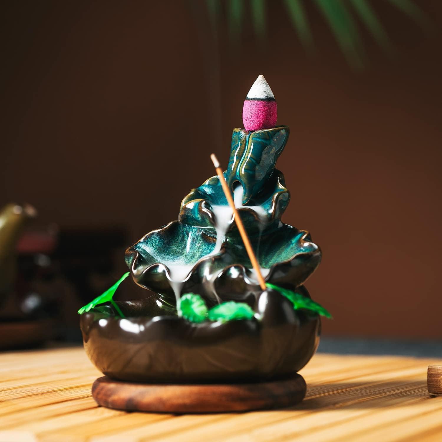 Soporte de Incienso de Cerámica VVMONE Cian 9.02cm 48 Conos