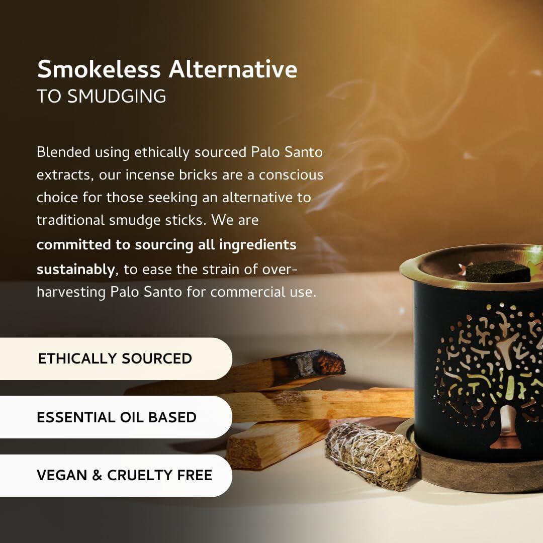 Ladrillos de Incienso Palo Santo Aromafume 18 Piezas con Quemador
