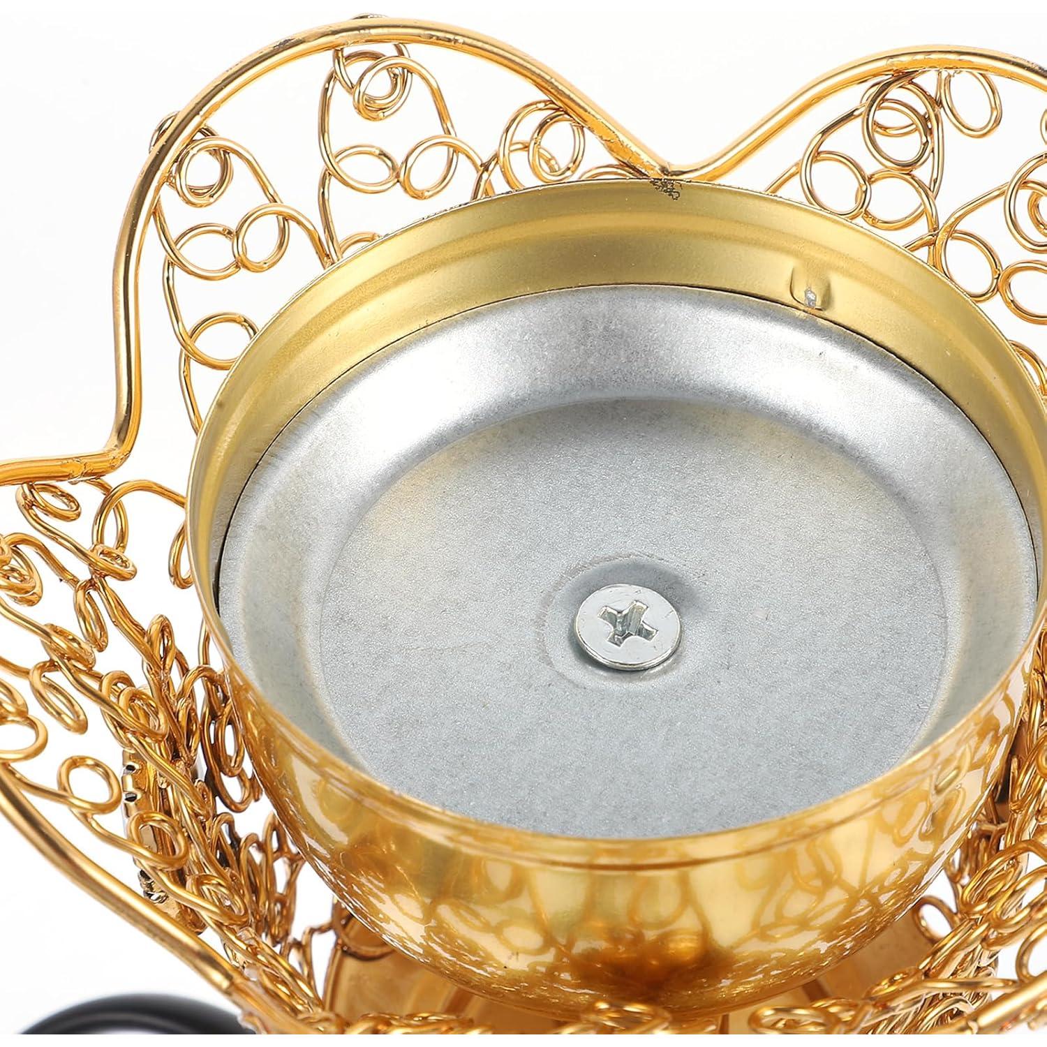 Quemador de Incienso Eléctrico RCFINE de Hierro Oro 19cm