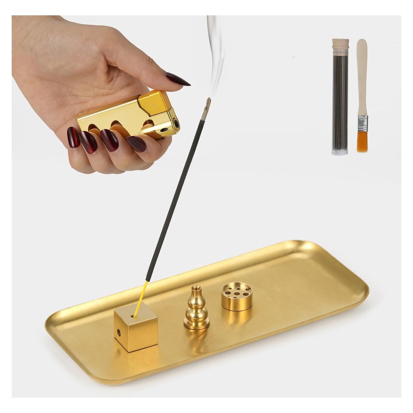 Soporte de Incienso SUJIAMEI con Bandeja Triangular 20 cm