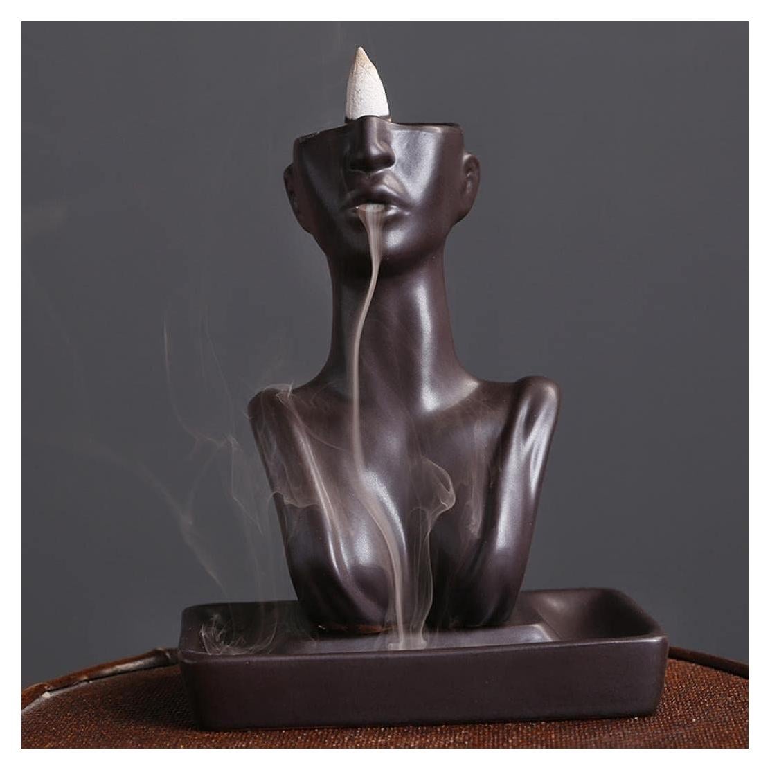 Quemador de Incienso de Retroceso YYW Cerámica Negro 15.8cm