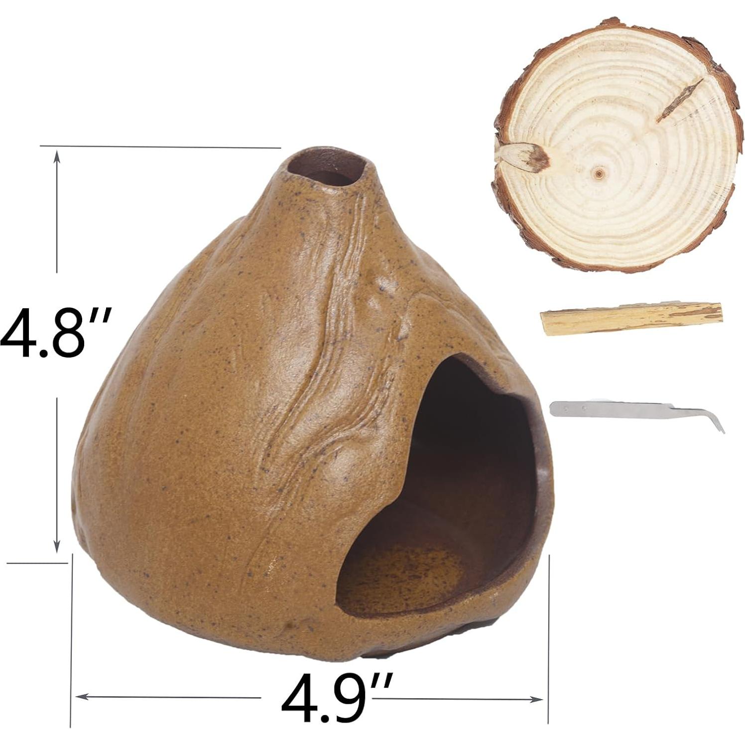 Soporte de Incienso Woenika Chiminea Cerámica Natural