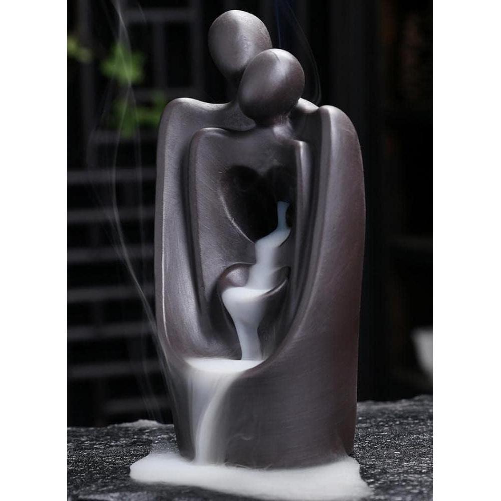 Quemador de Incienso de Retroceso Simcat Cerámico Marrón con 20 Conos