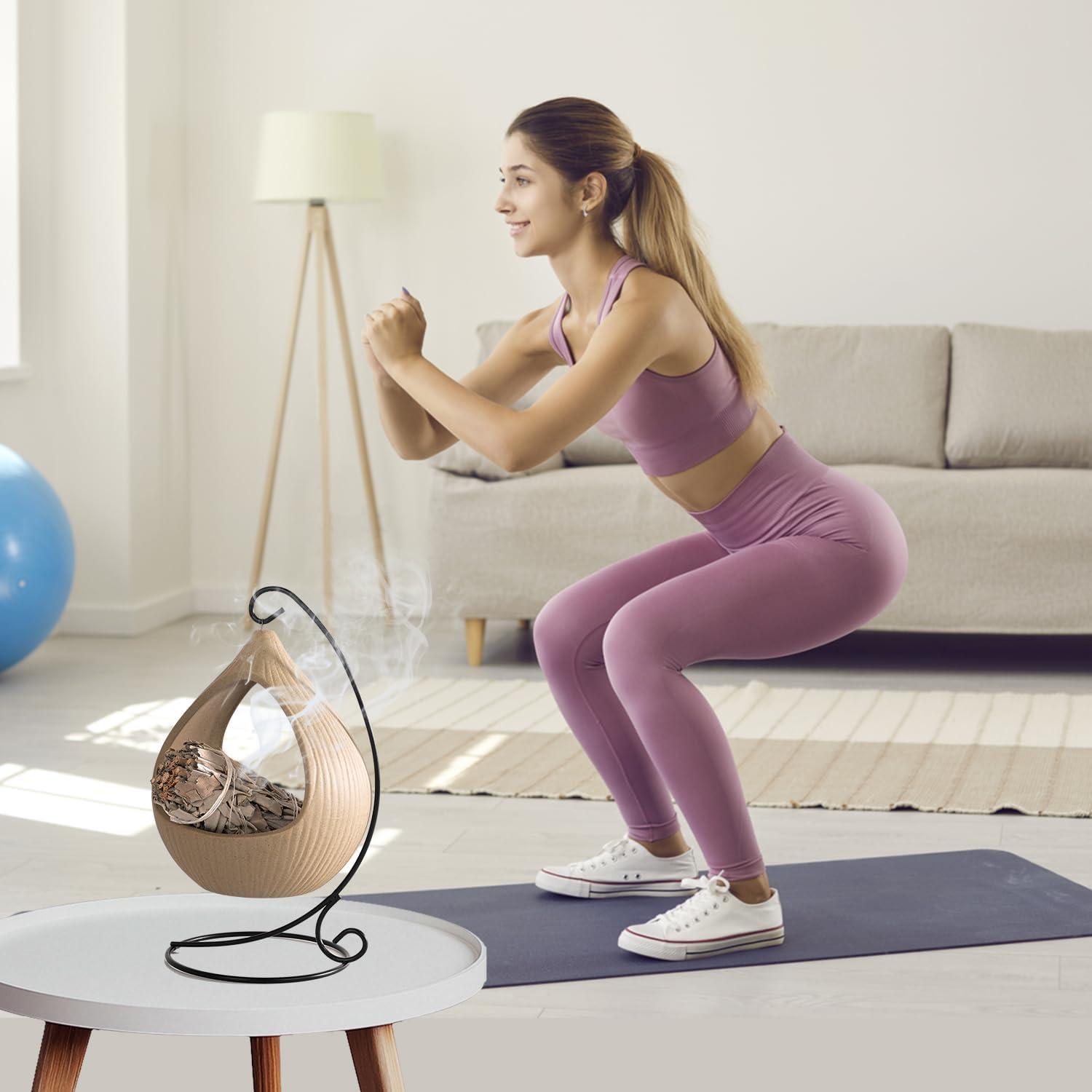 Soporte Colgante de Incienso Belsea - Cerámica y Hierro Redondo