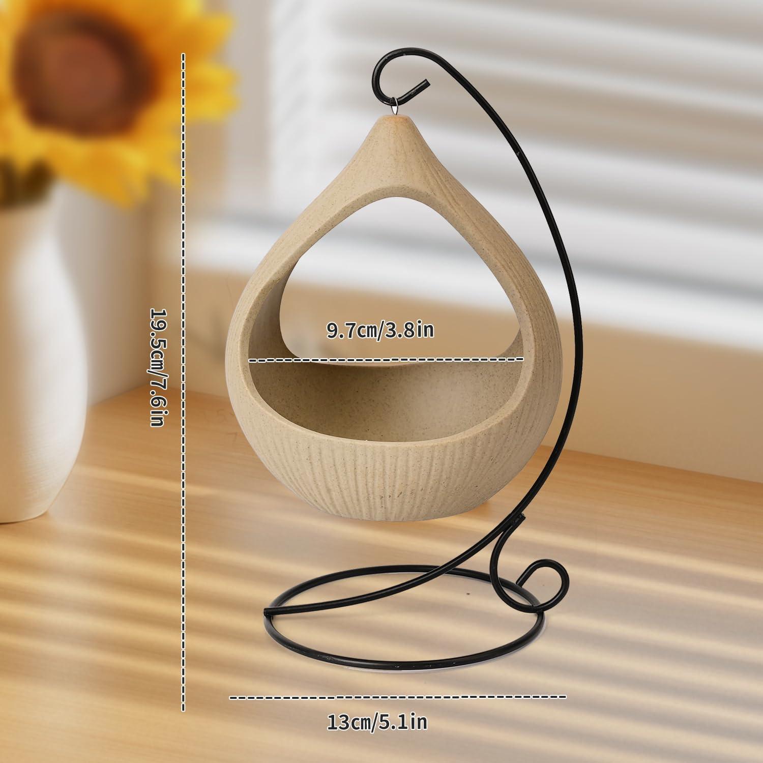 Soporte Colgante de Incienso Belsea - Cerámica y Hierro Redondo