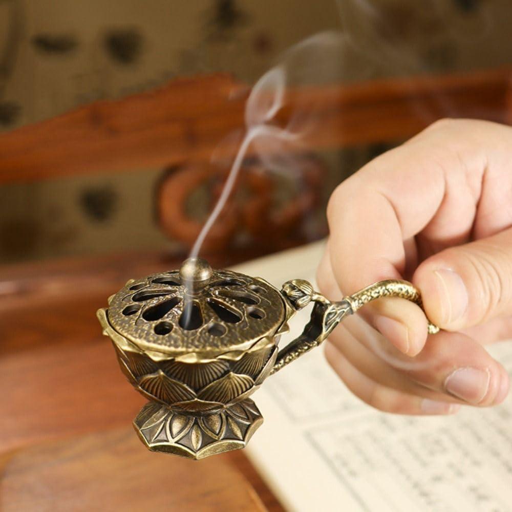 Quemador de Incienso de Loto Leadigol de Latón 9cm