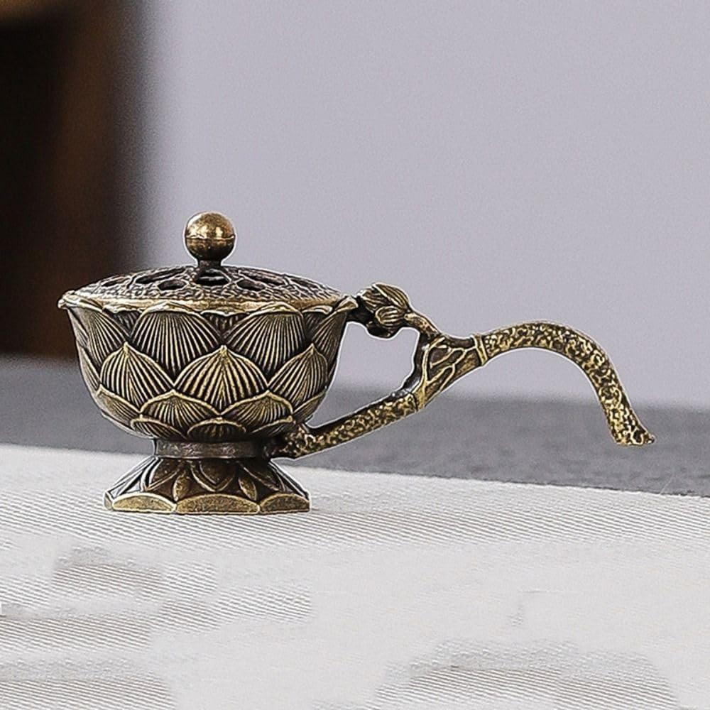 Quemador de Incienso de Loto Leadigol de Latón 9cm