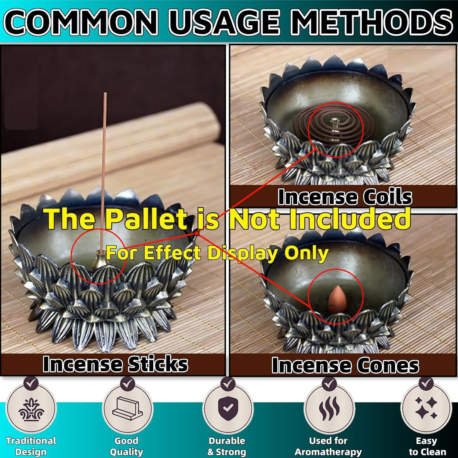 Quemador de Incienso Lotus HuGuWdy 9.7cm Zinc Plata