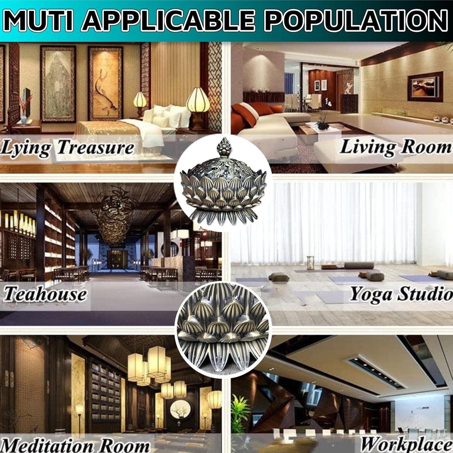 Quemador de Incienso Lotus HuGuWdy 9.7cm Zinc Plata