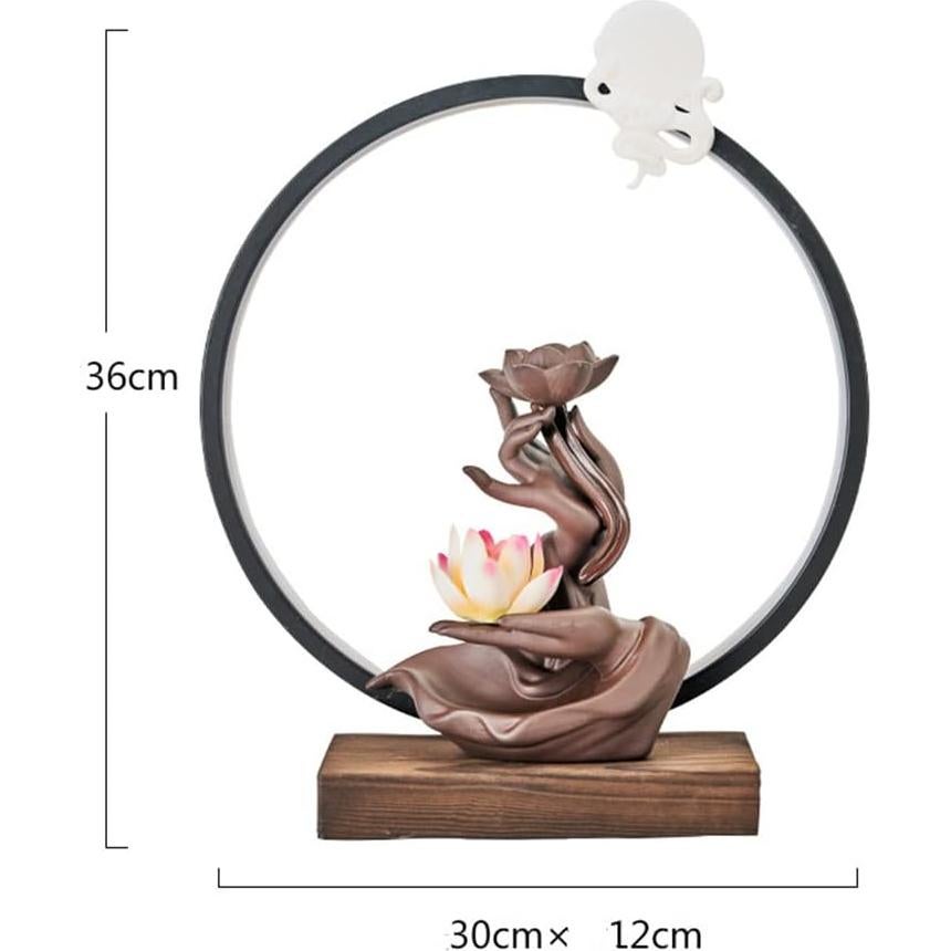 Quemador de Incienso de Cerámica Getrelax Loto Blanco LED