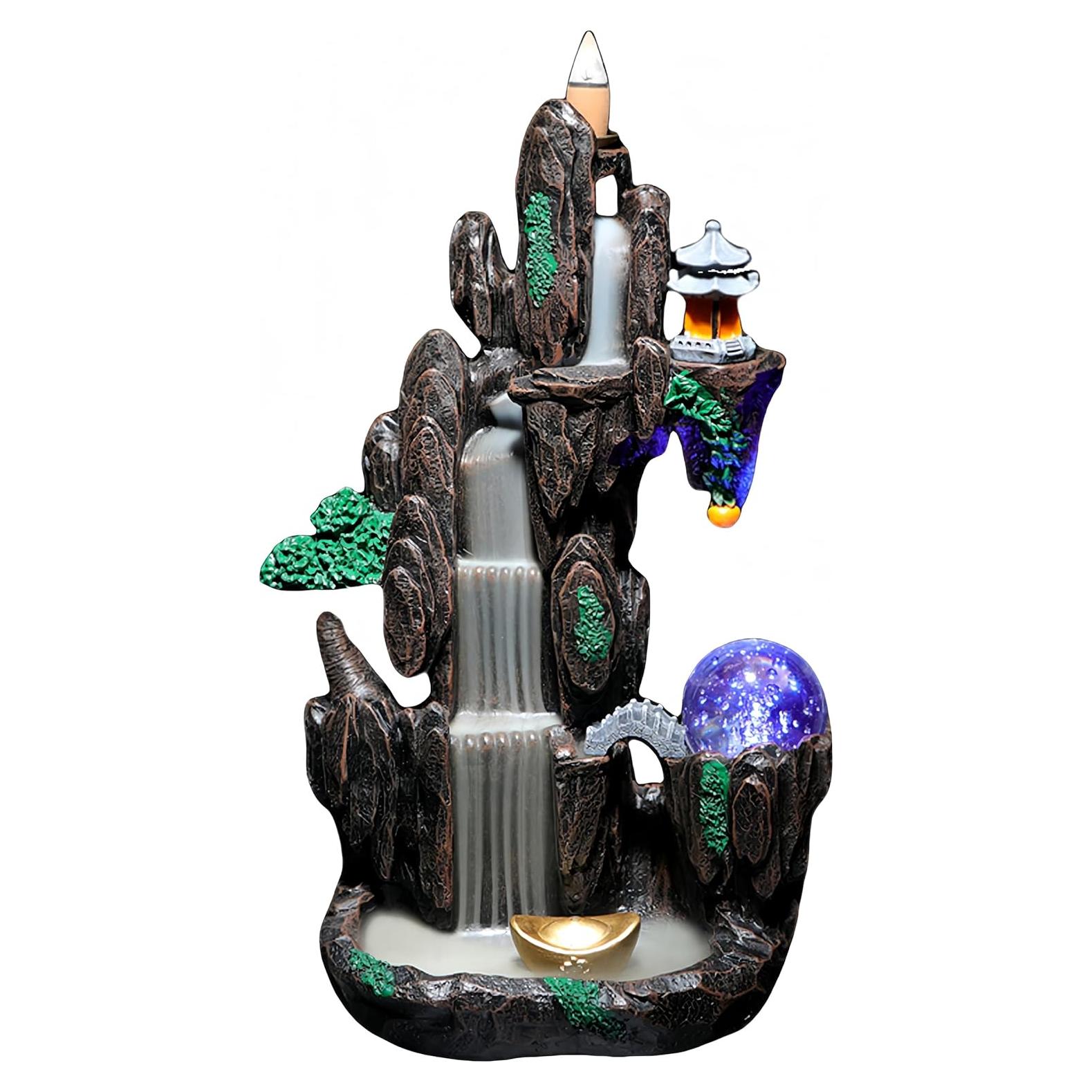 Quemador de Incienso de Retroceso Semli con 100 Conos y 35 Palos