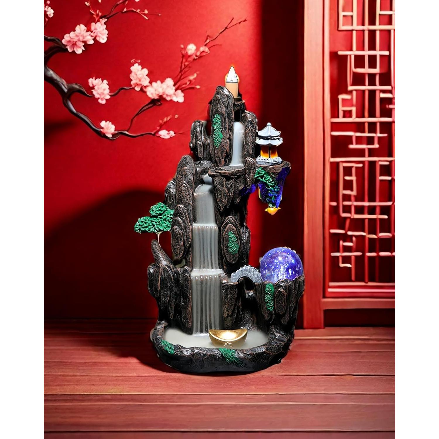 Quemador de Incienso de Retroceso Semli con 100 Conos y 35 Palos