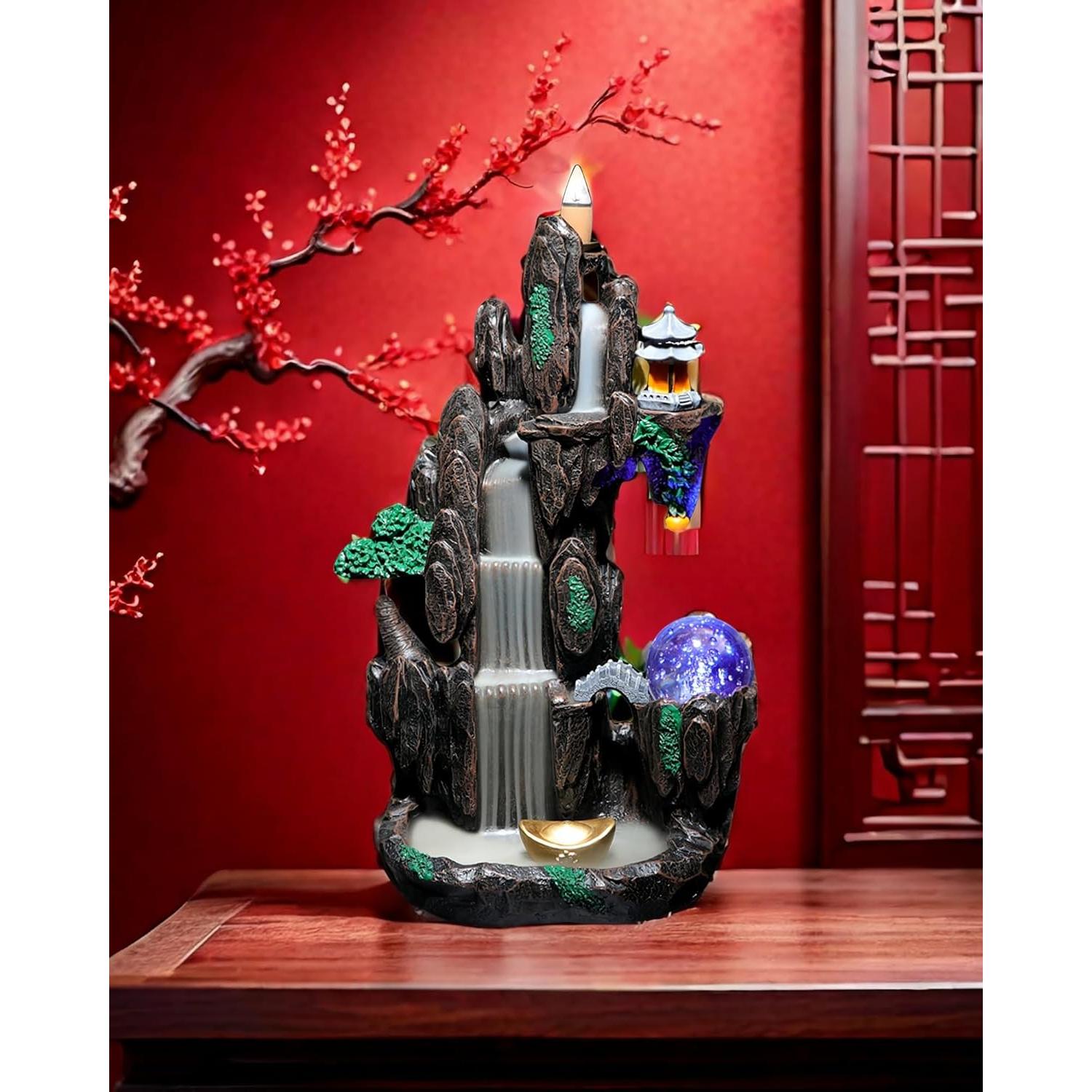 Quemador de Incienso de Retroceso Semli con 100 Conos y 35 Palos