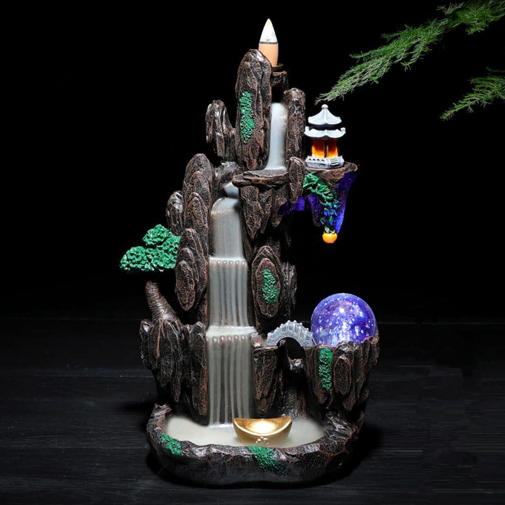 Quemador de Incienso de Retroceso Semli con 100 Conos y 35 Palos