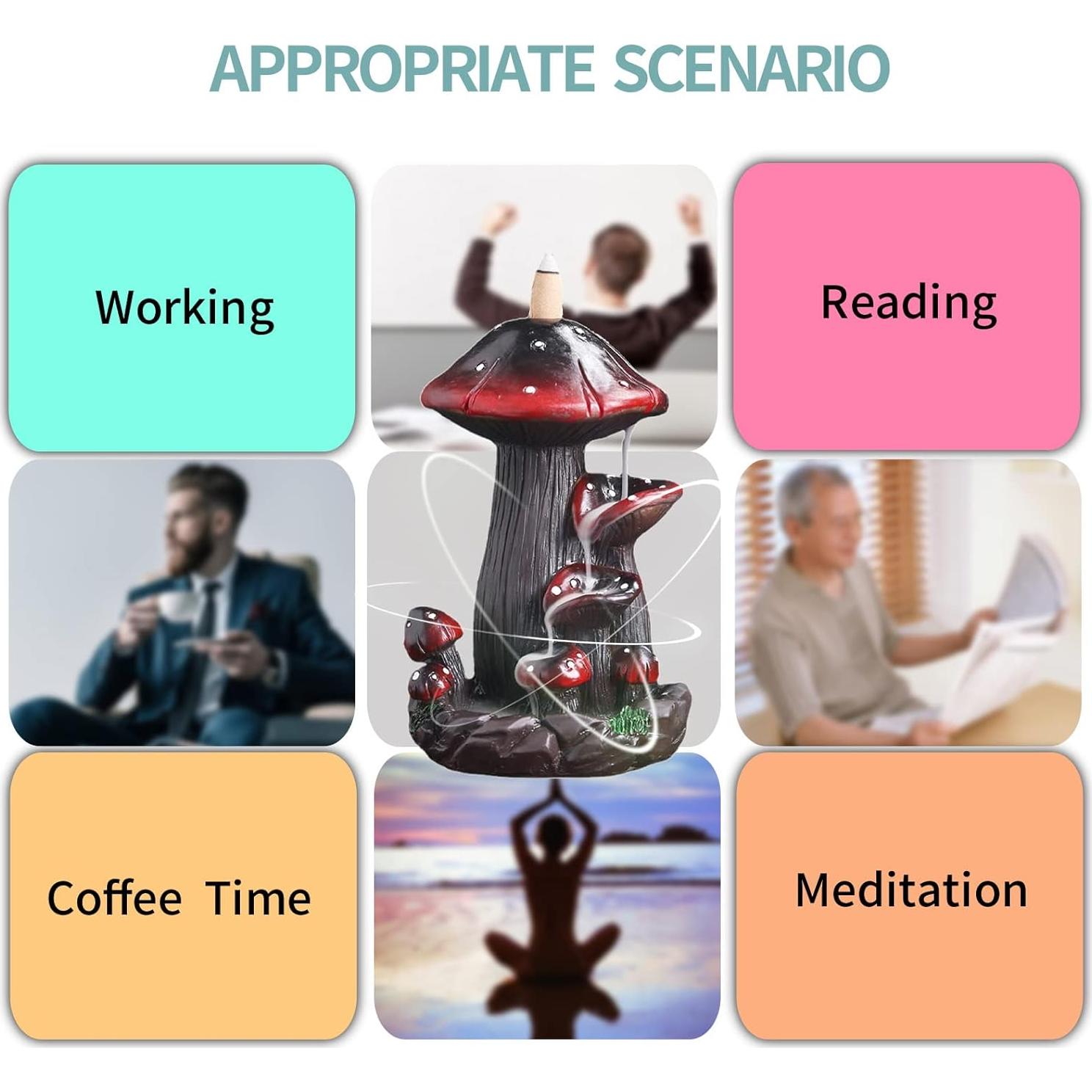 Quemador de Incienso Retroceso YYW Hongo de Resina 300g