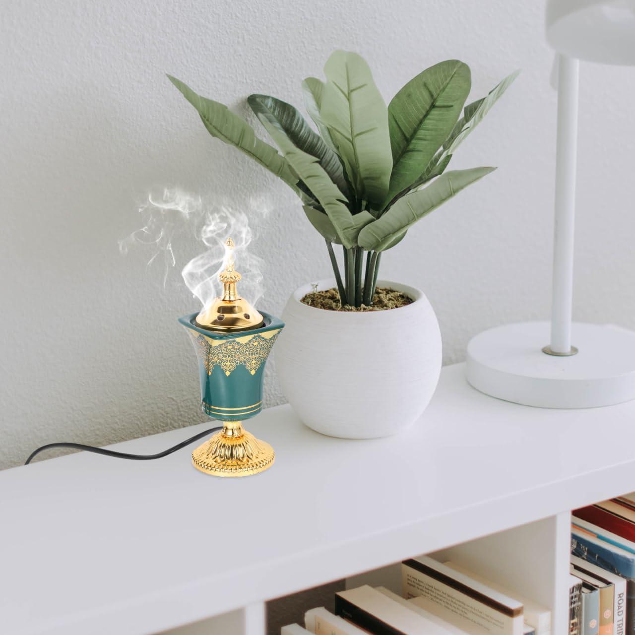 Quemador de Incienso Eléctrico Ciieeo Verde 19.5x7.5cm