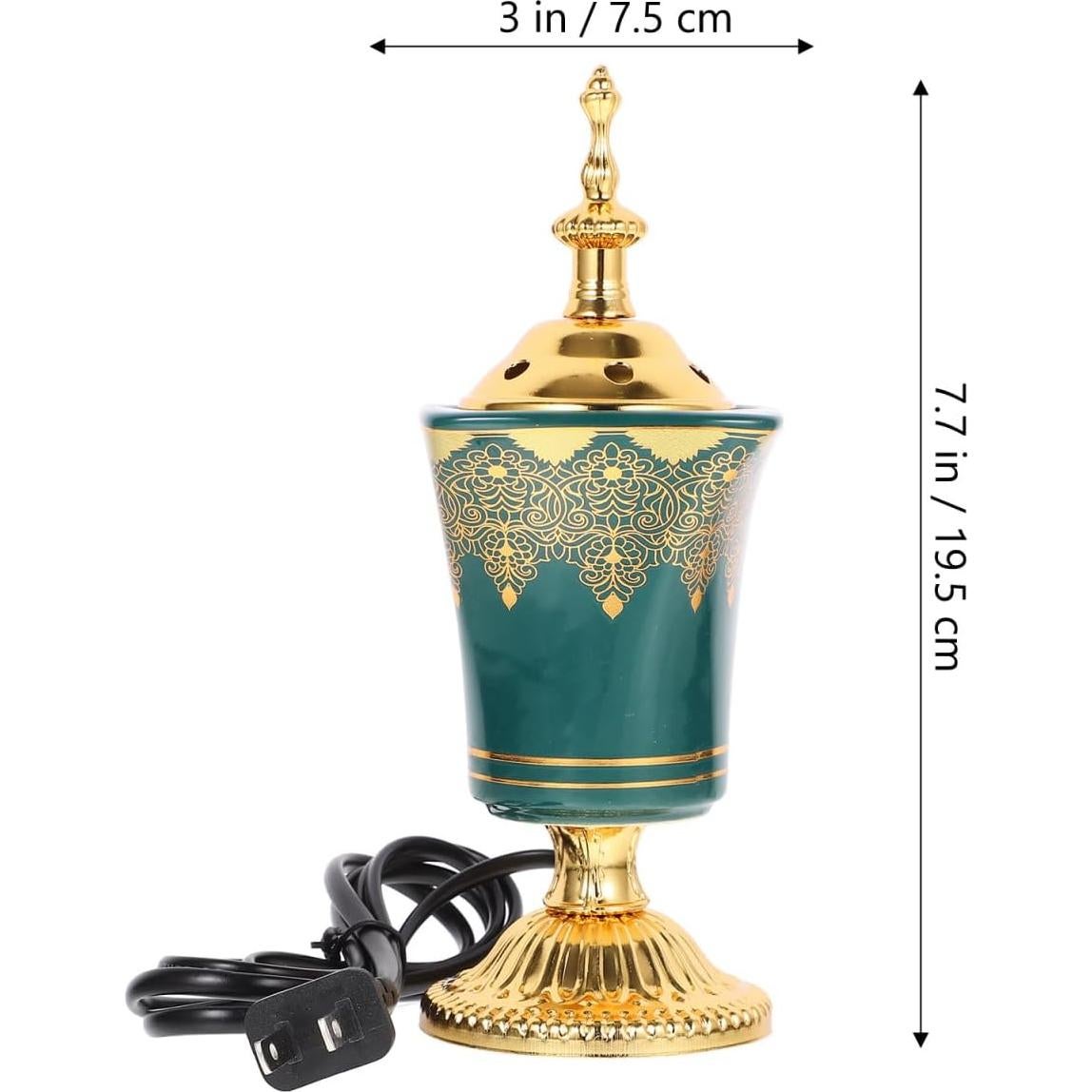 Quemador de Incienso Eléctrico Ciieeo Verde 19.5x7.5cm