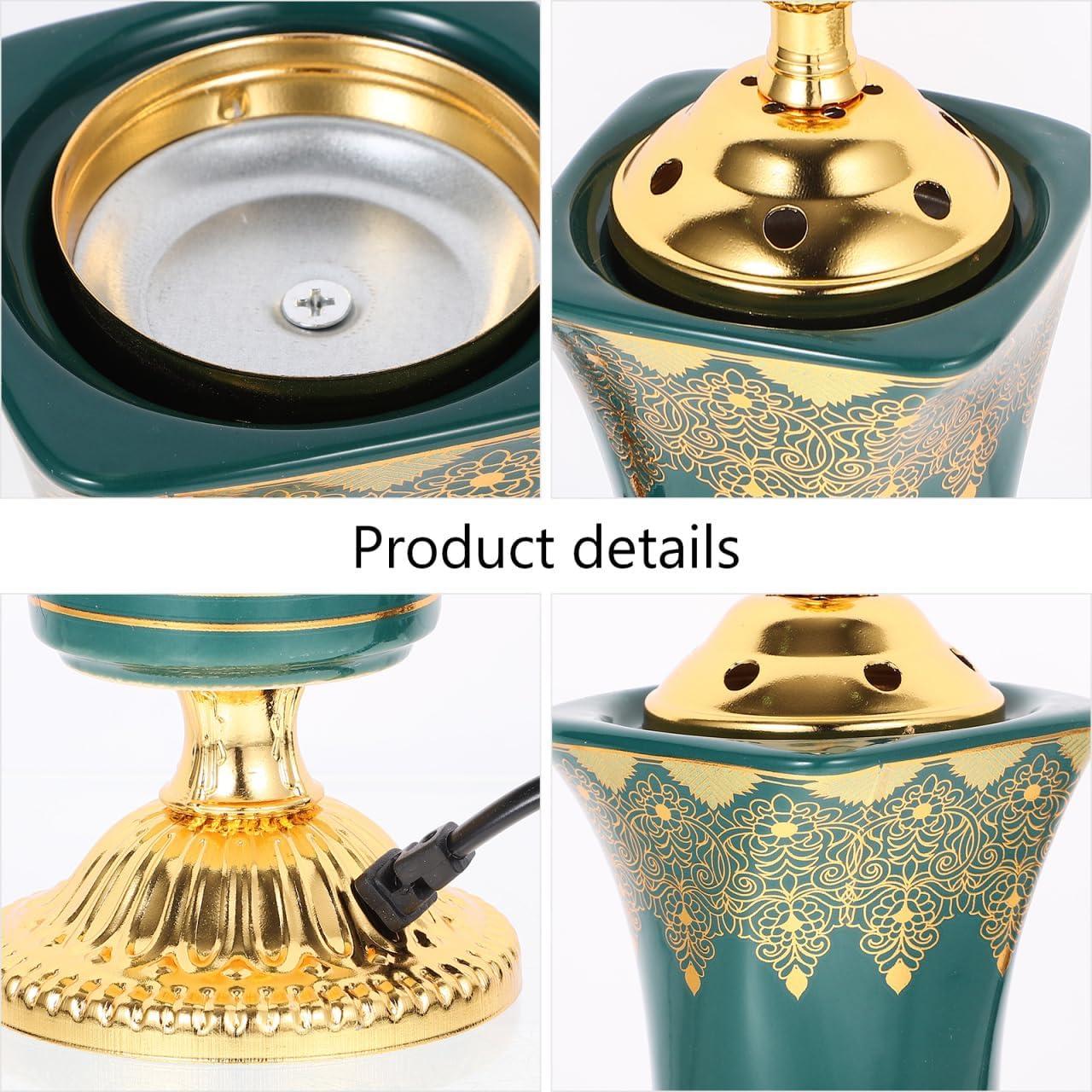 Quemador de Incienso Eléctrico Ciieeo Verde 19.5x7.5cm