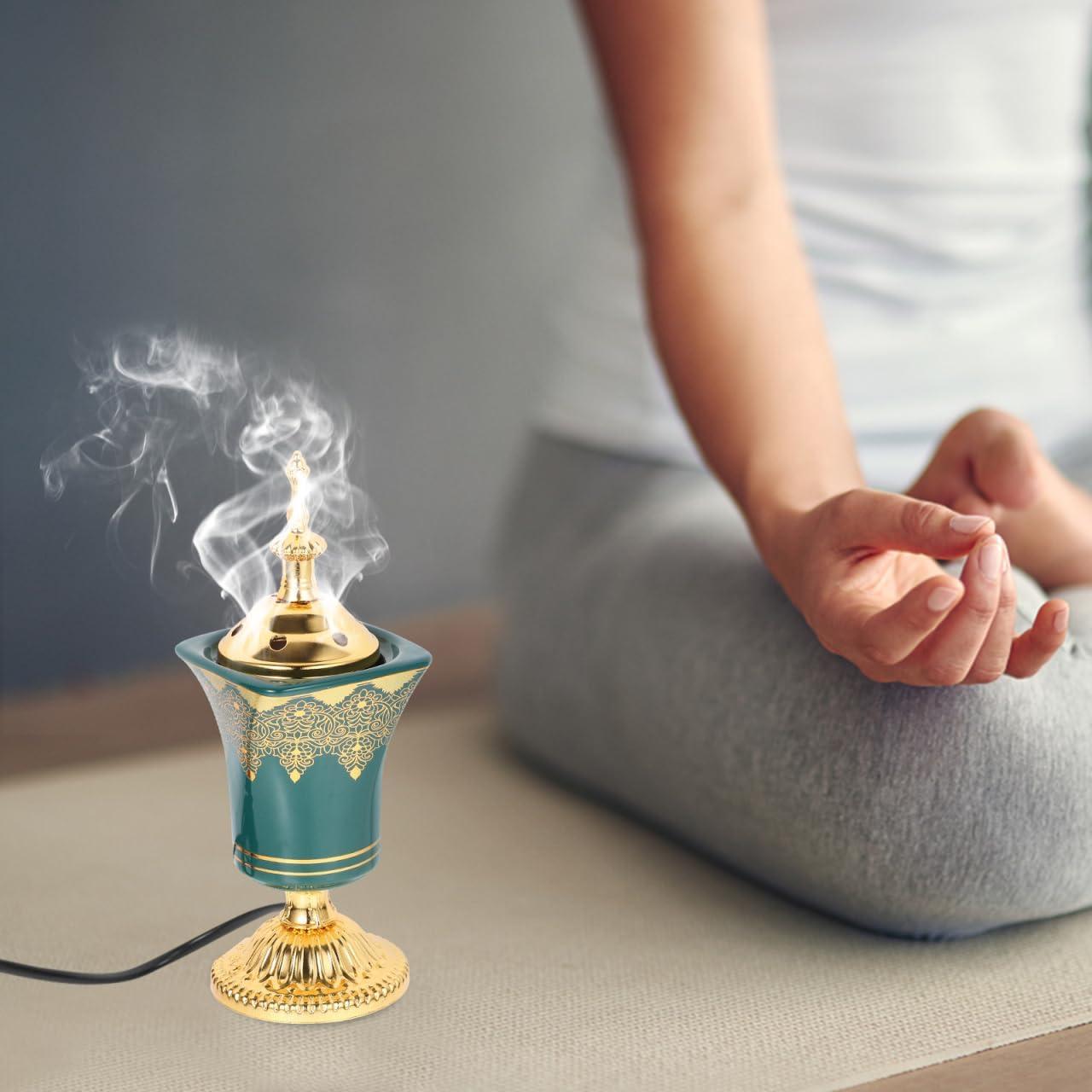 Quemador de Incienso Eléctrico Ciieeo Verde 19.5x7.5cm