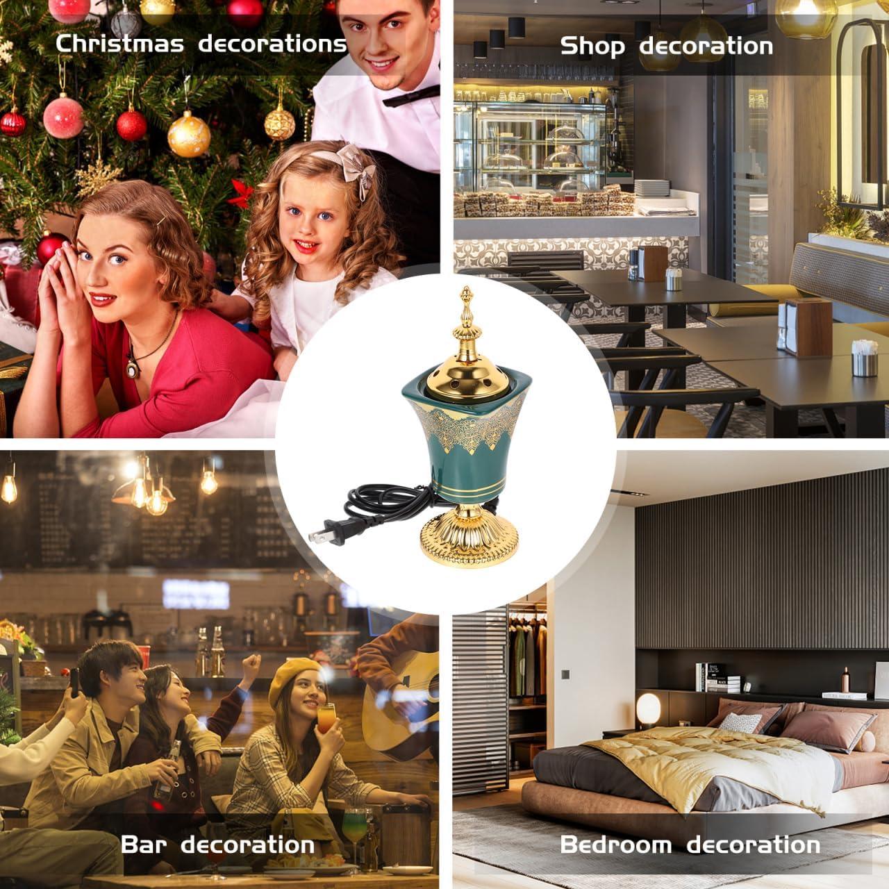 Quemador de Incienso Eléctrico Ciieeo Verde 19.5x7.5cm