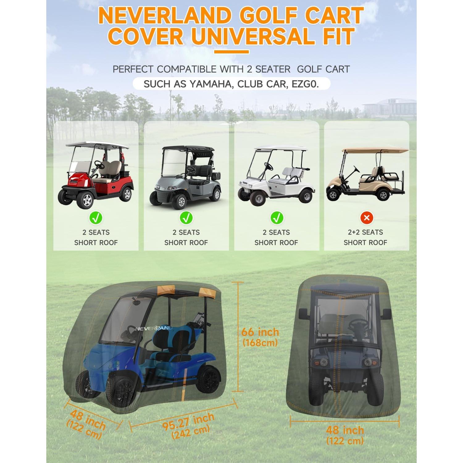 Funda Impermeable para Carro de Golf NEVERLAND 2 Pasajeros
