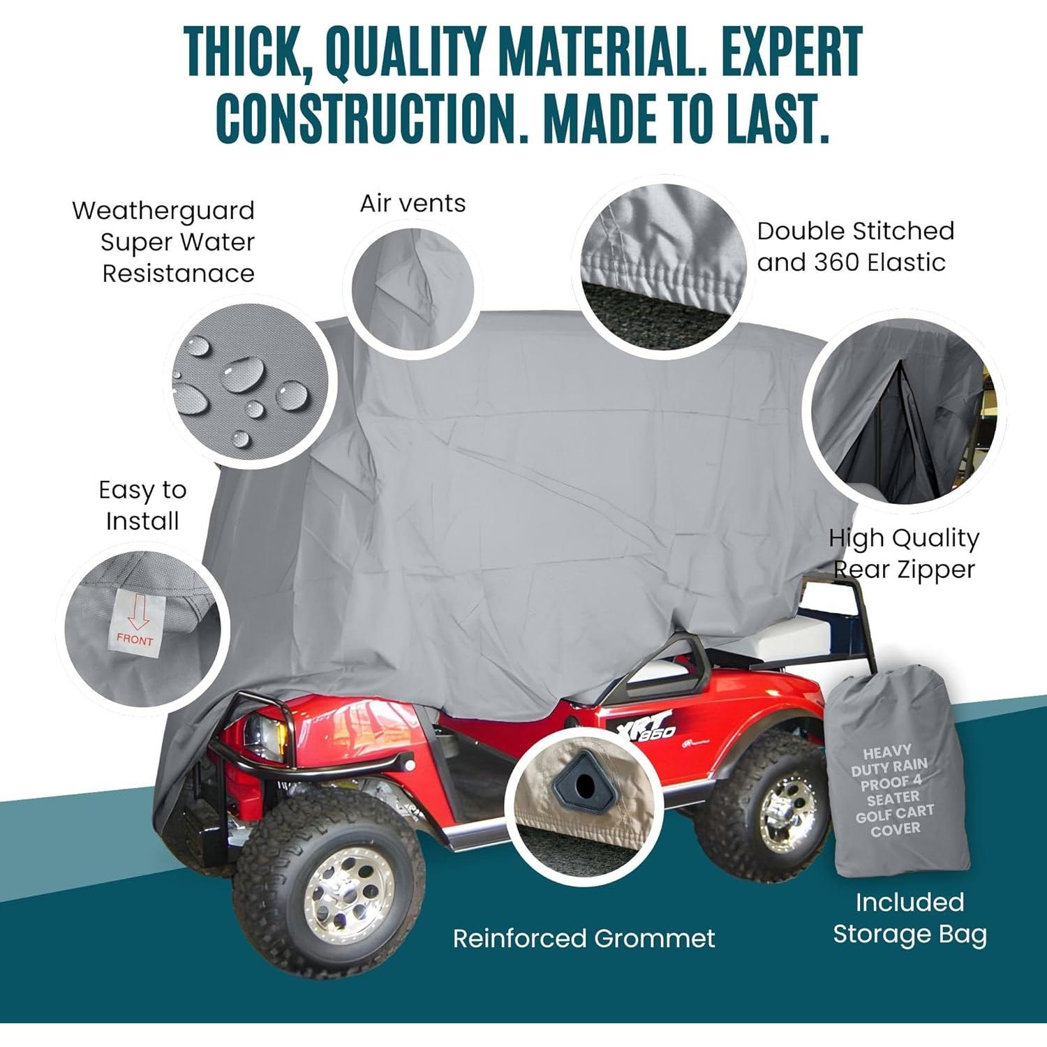 Cubierta de Carro de Golf Formosa 4 Pasajeros Gris 203 cm