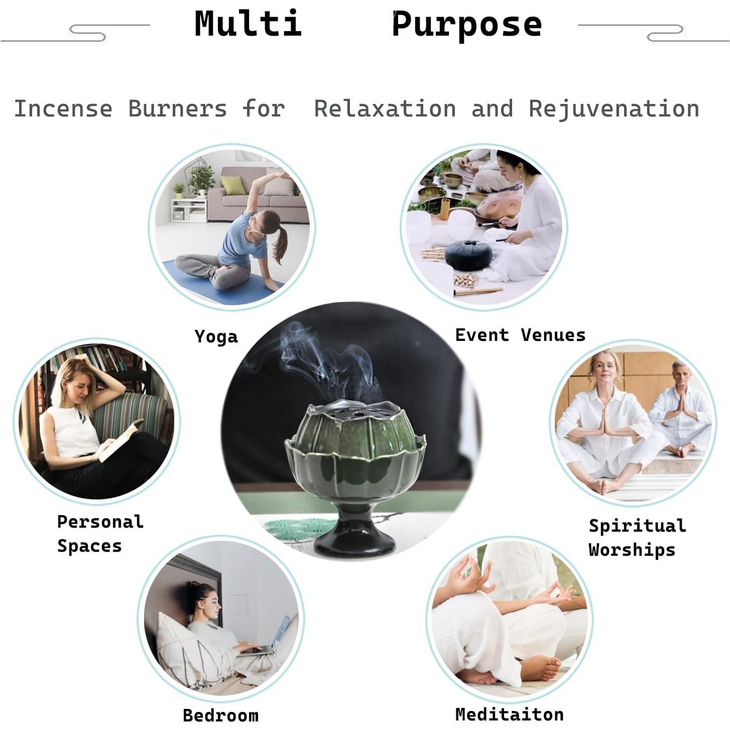 Soporte de Incienso de Cerámica Nivanazen Loto Verde 10x8cm