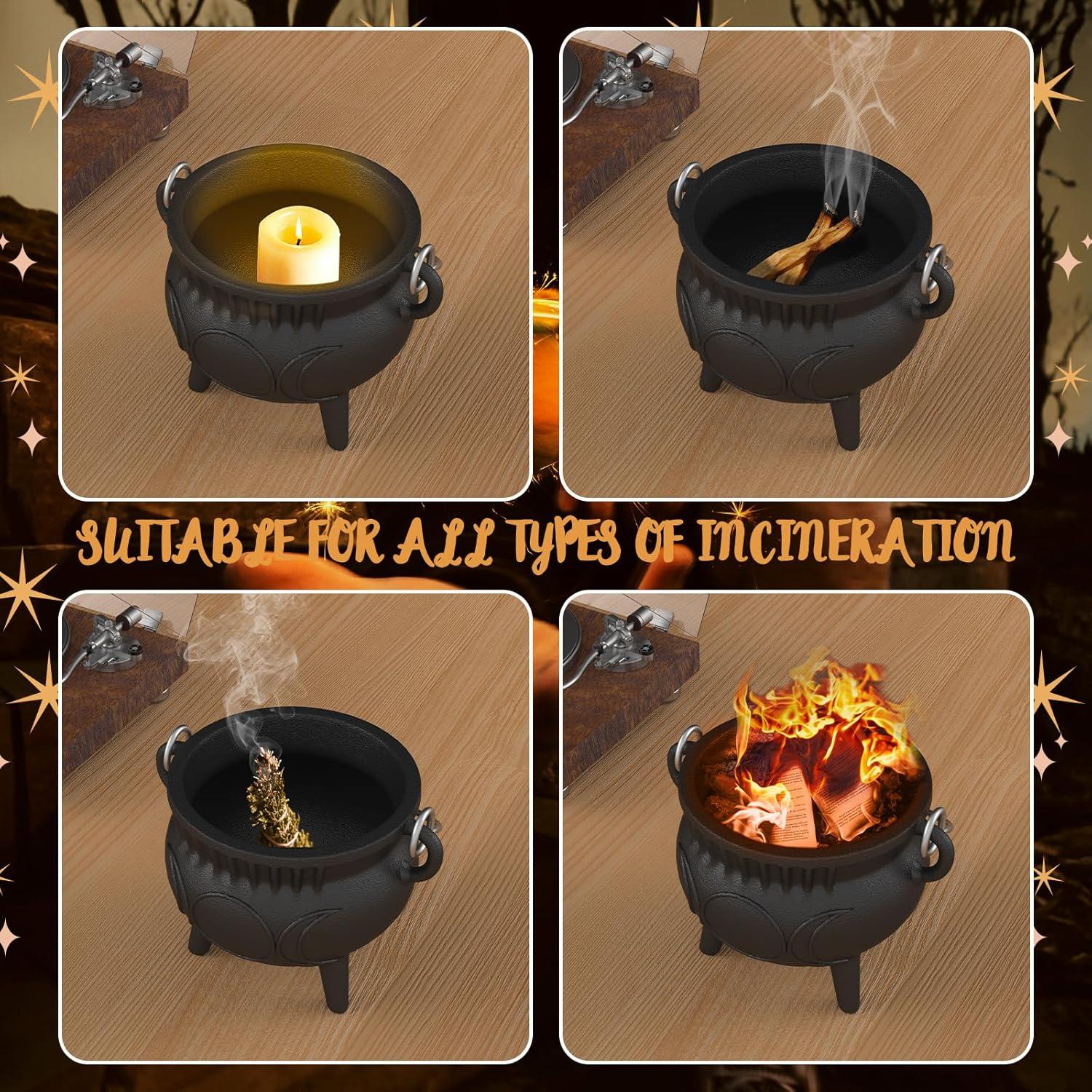 Caldero de Hierro Fundido Aurionix 1 kg con Tapa - Mini Caldero para Cocinar y Rituales