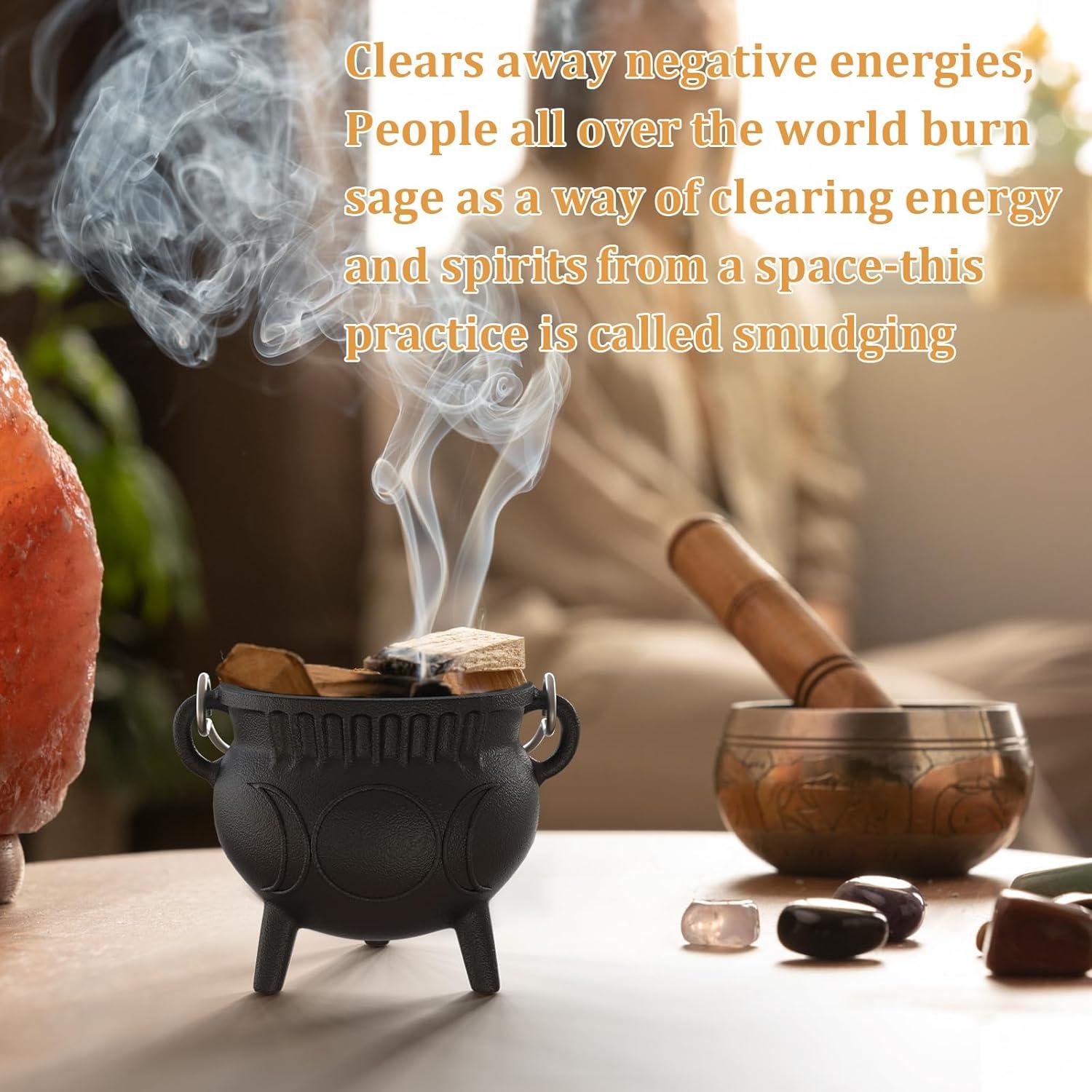 Caldero de Hierro Fundido Aurionix 1 kg con Tapa - Mini Caldero para Cocinar y Rituales