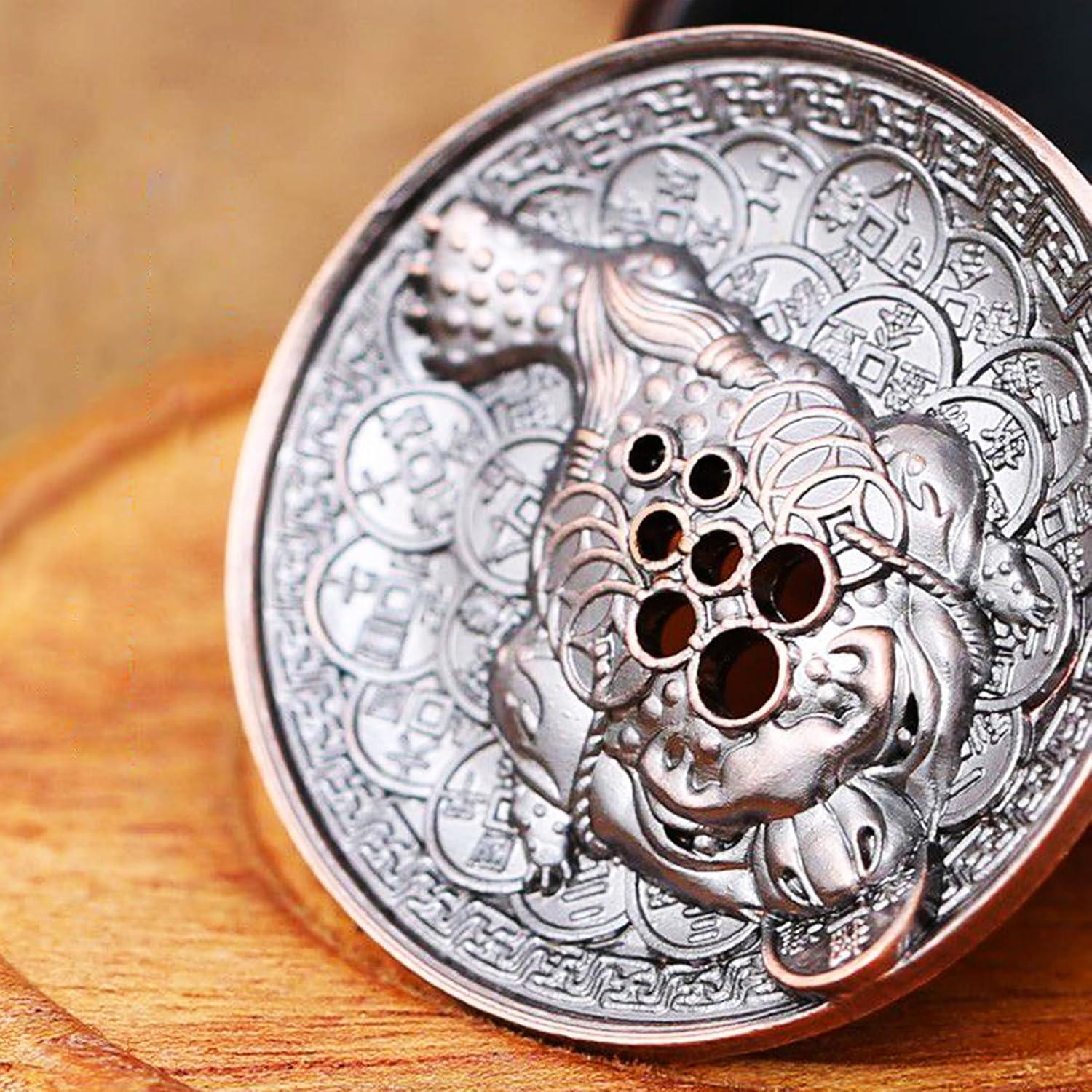 Quemador de Incienso Circular CHENSHUO Bronce Mini 3.8cm