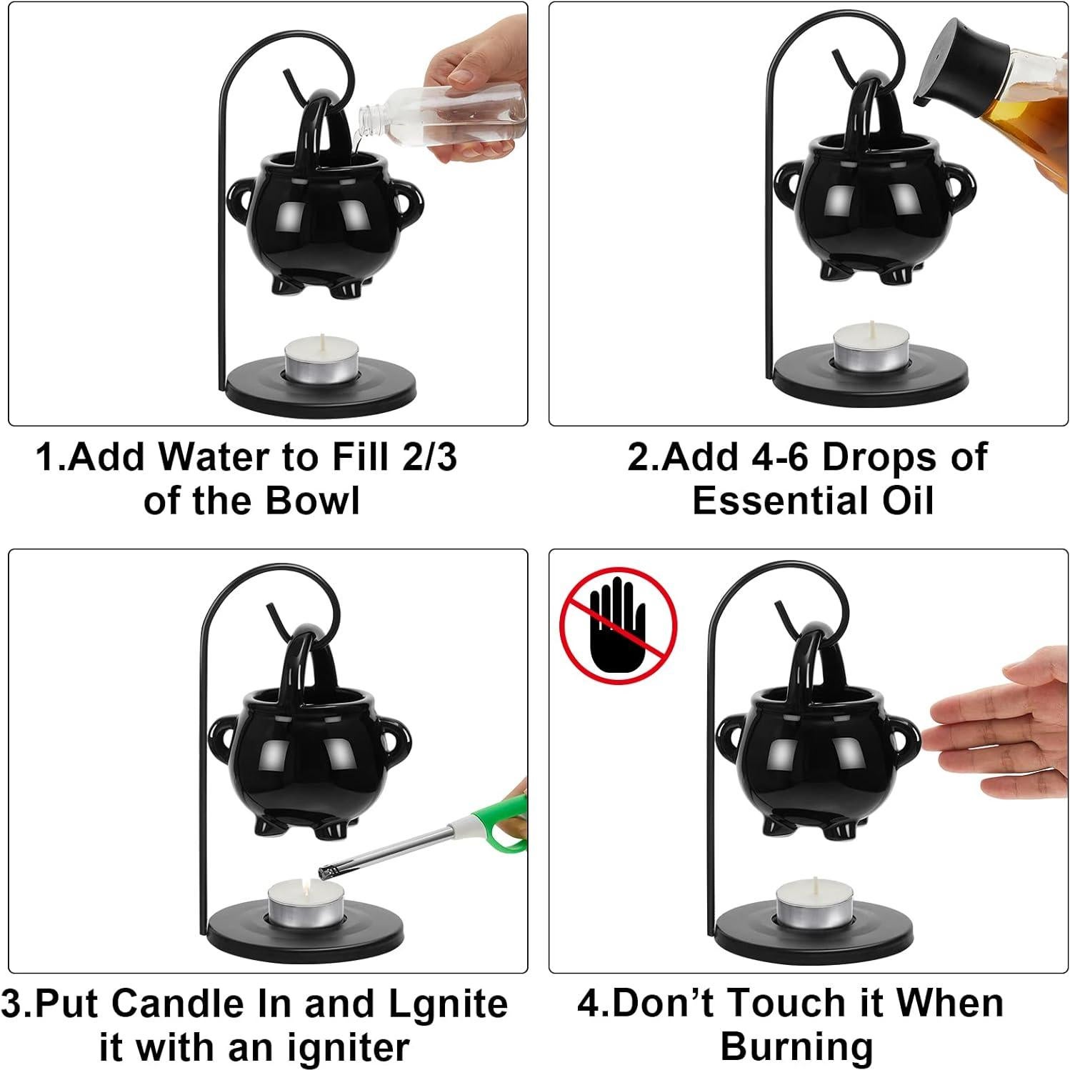 Conjunto de Quemador de Aceite de Caldero Tessco con 10 Velas