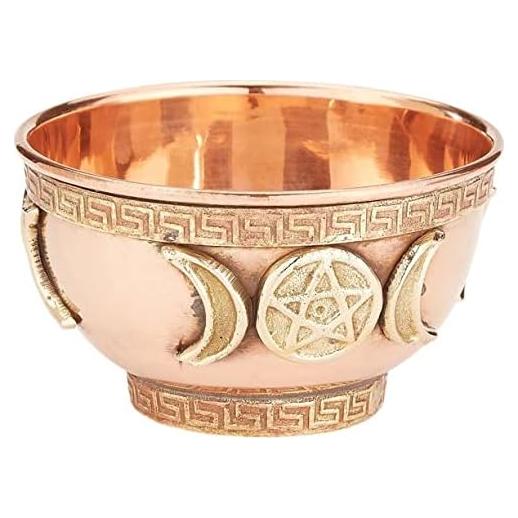 Tazón de Ofrecimiento de Cobre Pachamama 7.62 cm Triple Luna