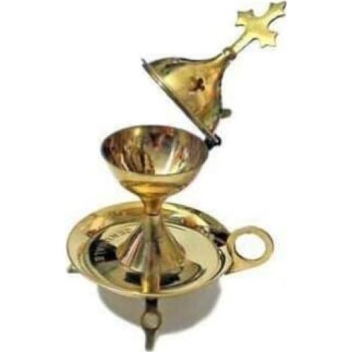 Horno de Incienso de Cobre y Latón Casa de Dios 18.5 cm