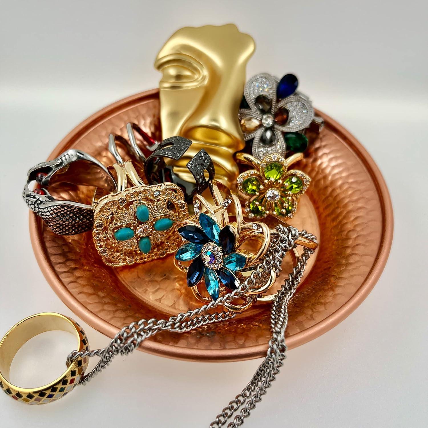 Tazón Decorativo de Cobre Martillado Amitofo 11.43 cm