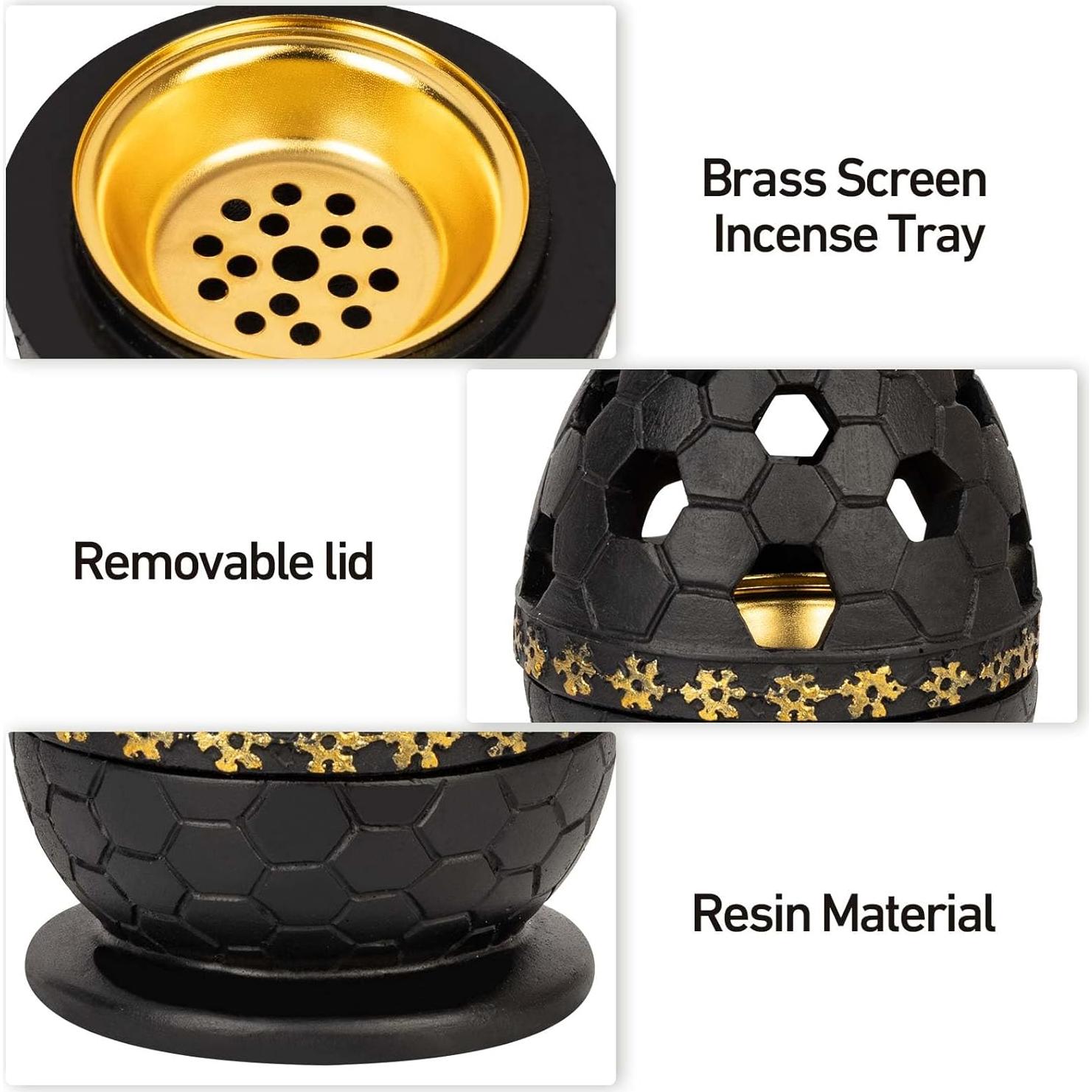 Soporte para Incienso Xisakaca Negro Cilíndrico 13x8cm