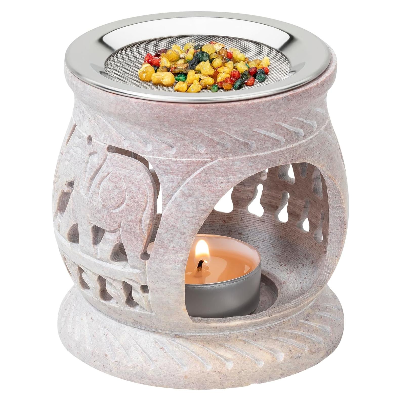 Quemador de Incienso de Esteatita MaMeMi 8.49 cm Hecho a Mano