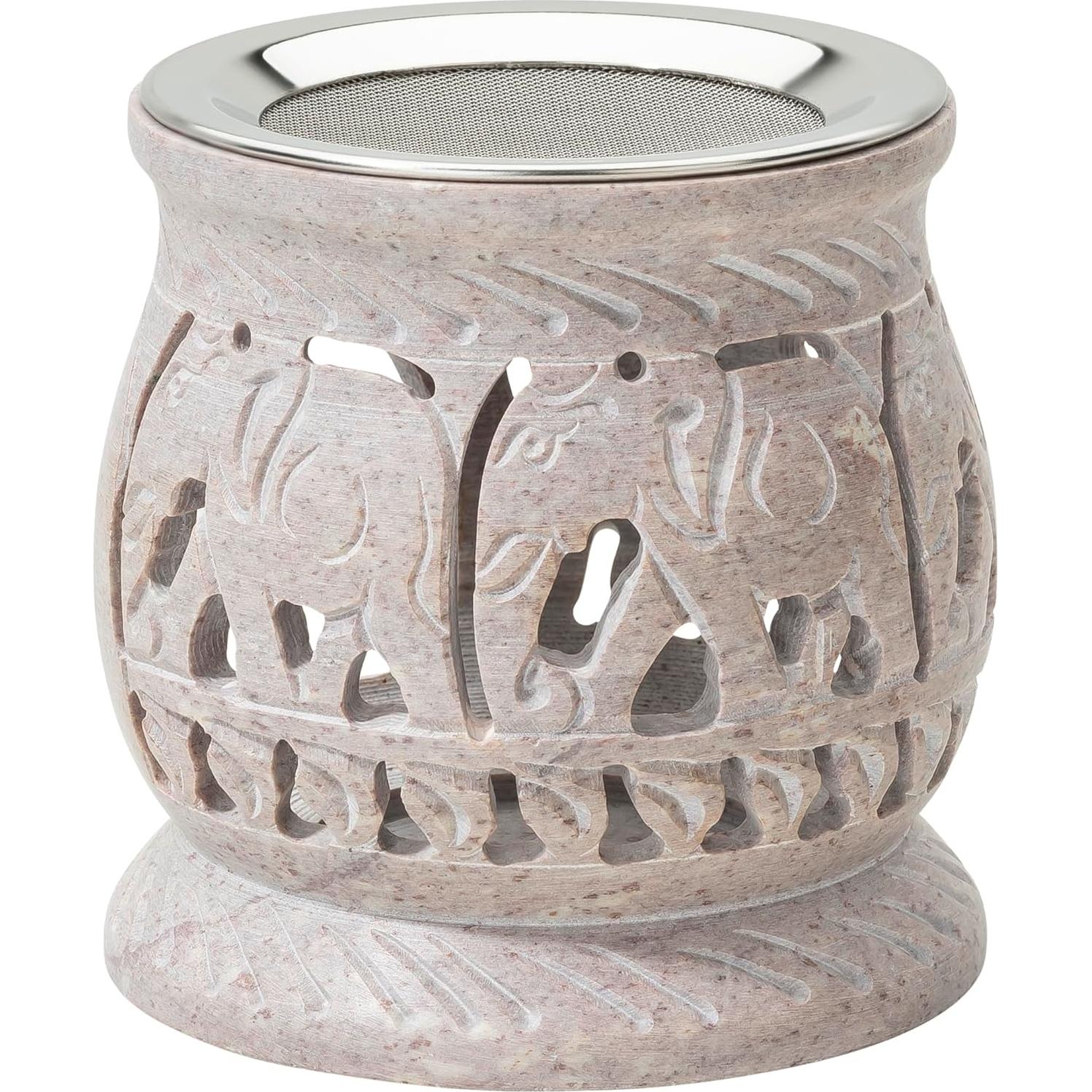 Quemador de Incienso de Esteatita MaMeMi 8.49 cm Hecho a Mano