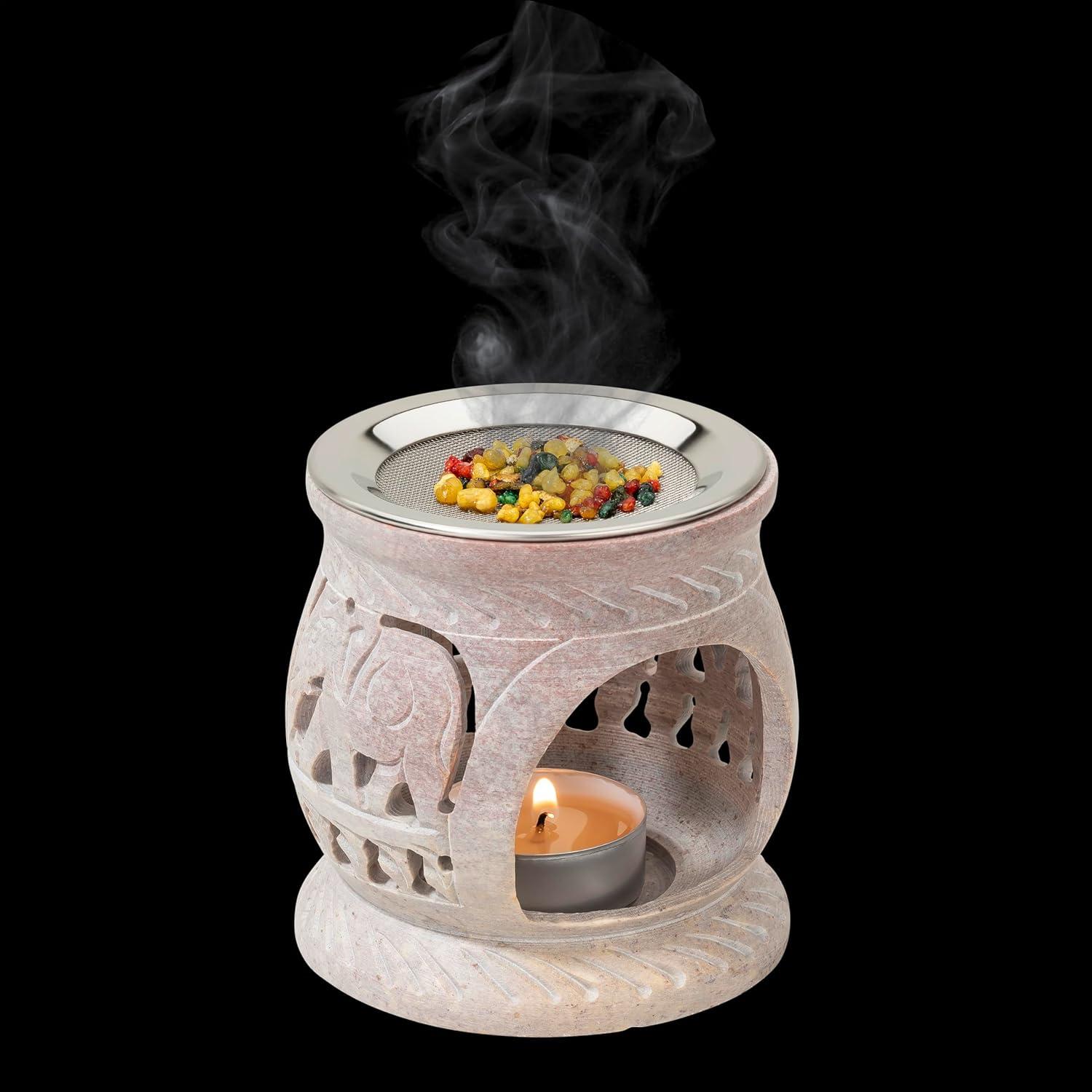 Quemador de Incienso de Esteatita MaMeMi 8.49 cm Hecho a Mano