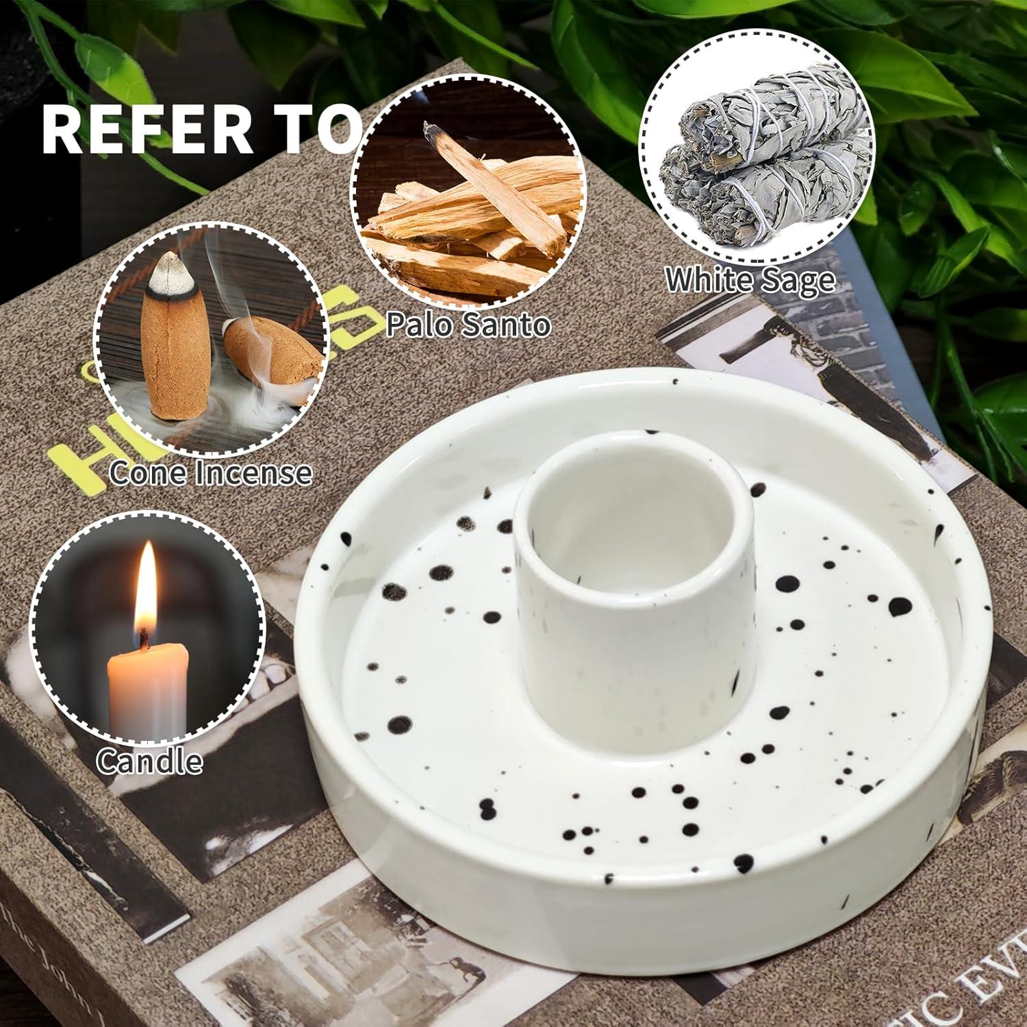 Soporte de Incienso de Cerámica Gute para Palo Santo Blanco