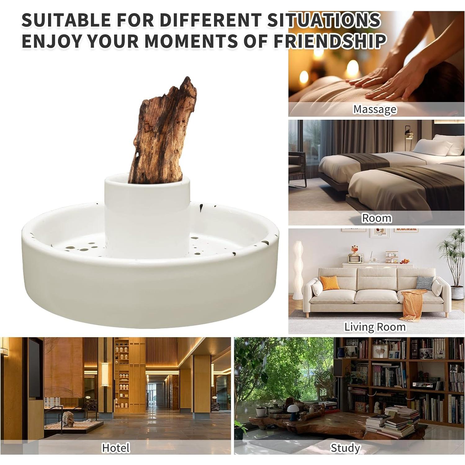 Soporte de Incienso de Cerámica Gute para Palo Santo Blanco