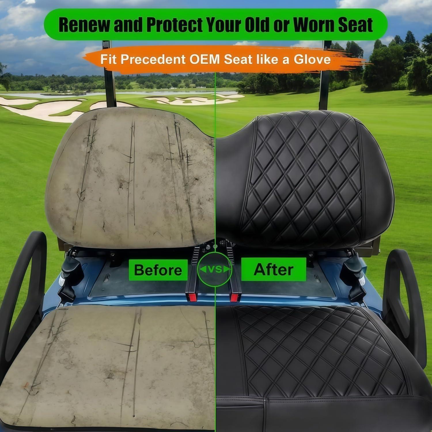 Cubiertas de Asiento LEAPGOMAX para Club Car Precedent - Cuero PVC