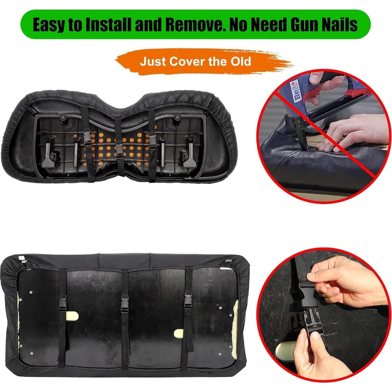 Cubiertas de Asiento LEAPGOMAX para Club Car Precedent - Cuero PVC