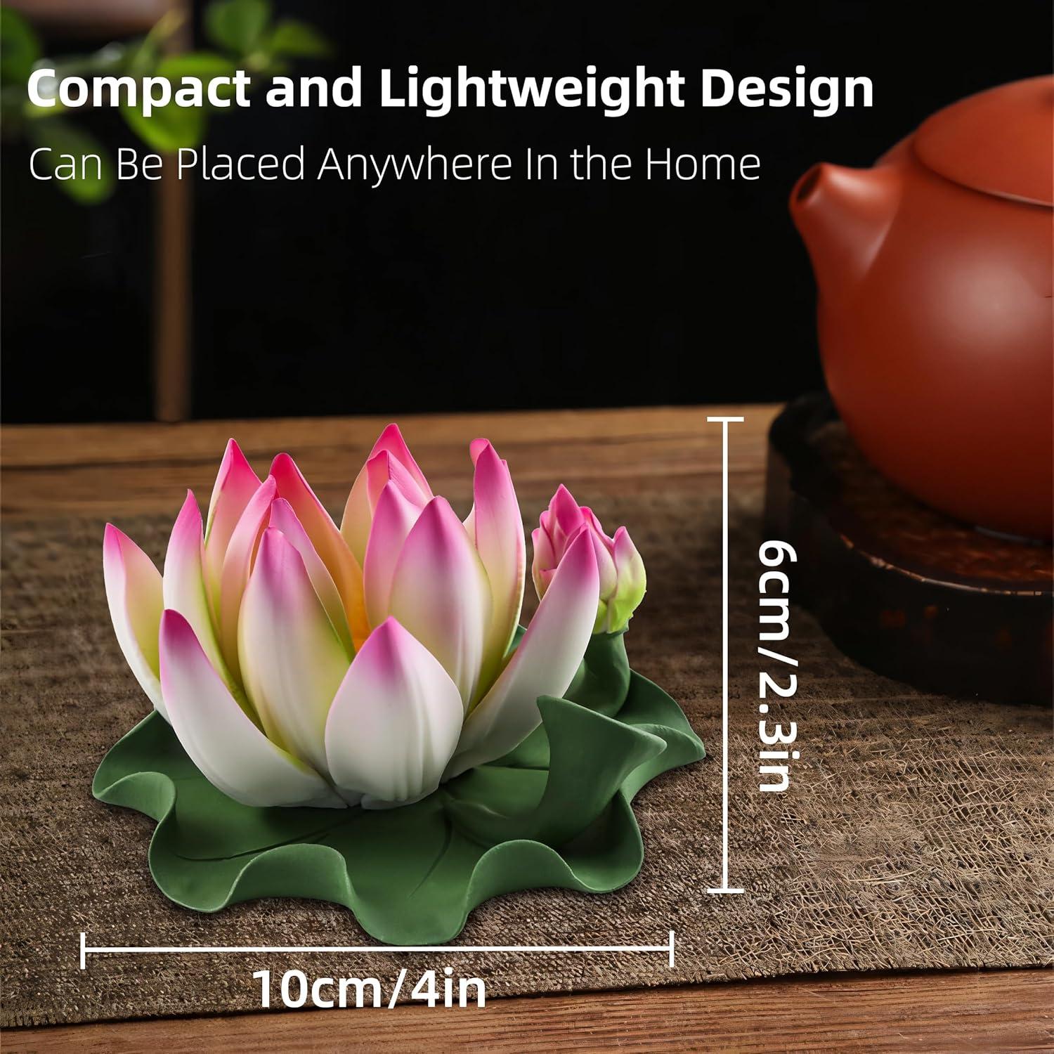 Soporte de Incienso de Loto CFSHGLPSF Cerámica Rosa Verde