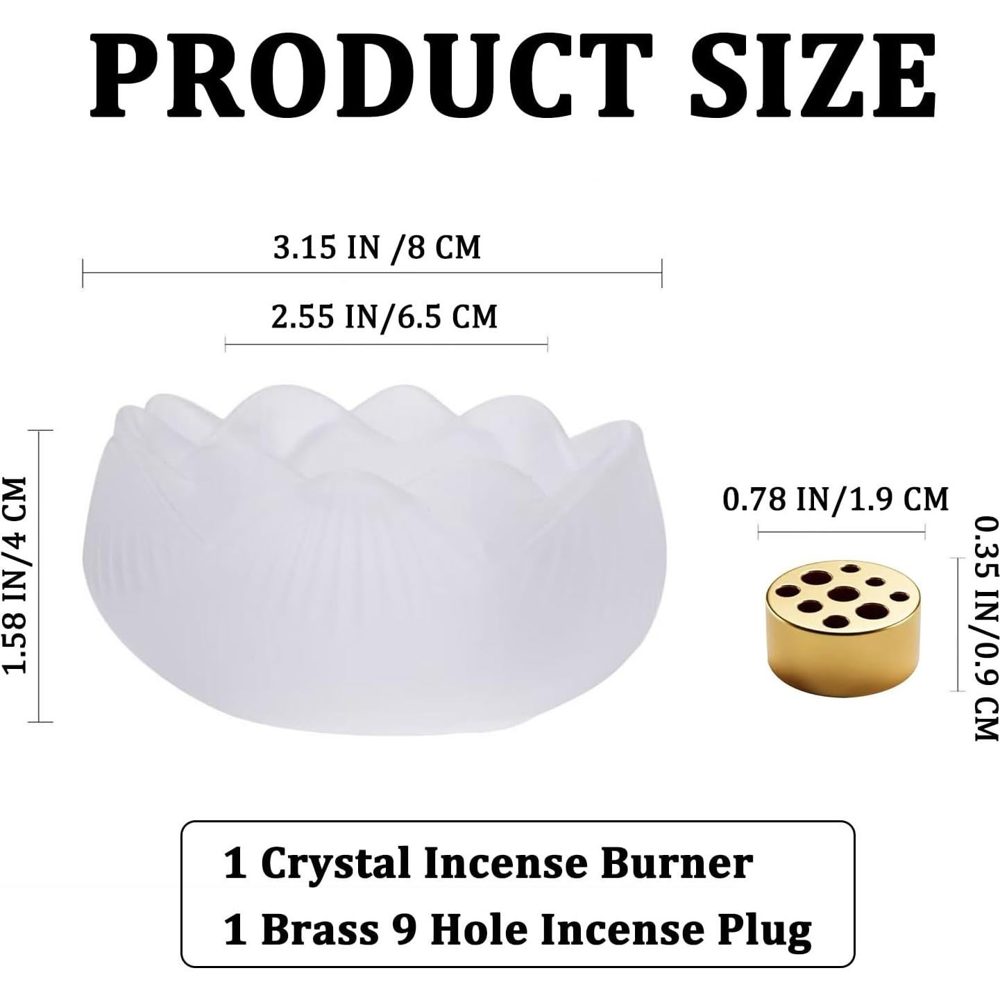Quemador de Incienso MIUPOO Loto de Vidrio con 9 Agujeros