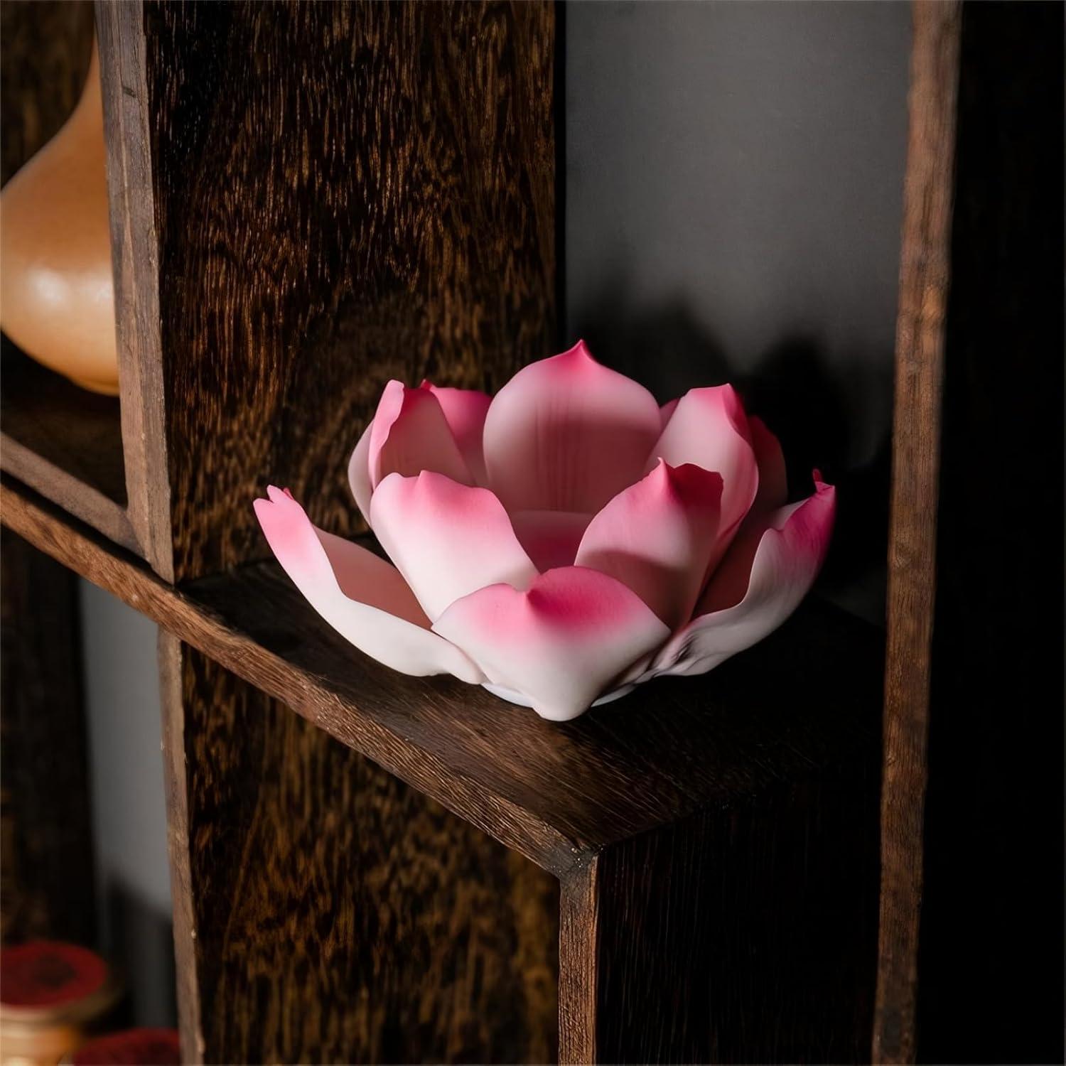 Soporte de Incienso de Loto Rosa Fluox Fuya 12.6cm Cerámica